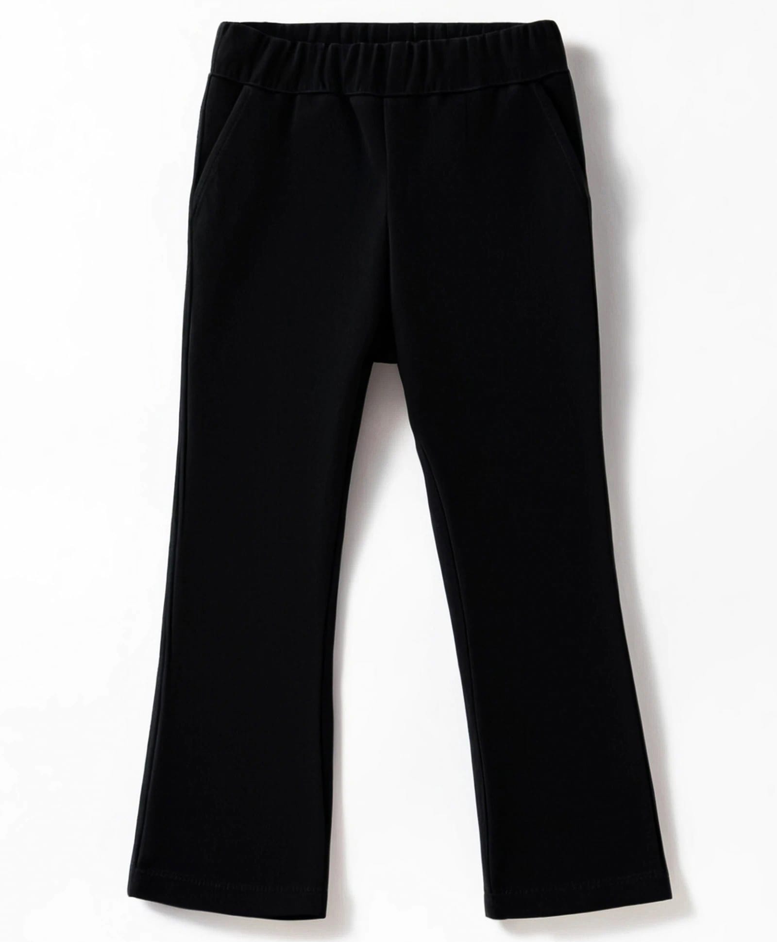 kookie kids india Kookie Kids Woven Full Length Solid Flared Pant With Pockets - Black-picture-10