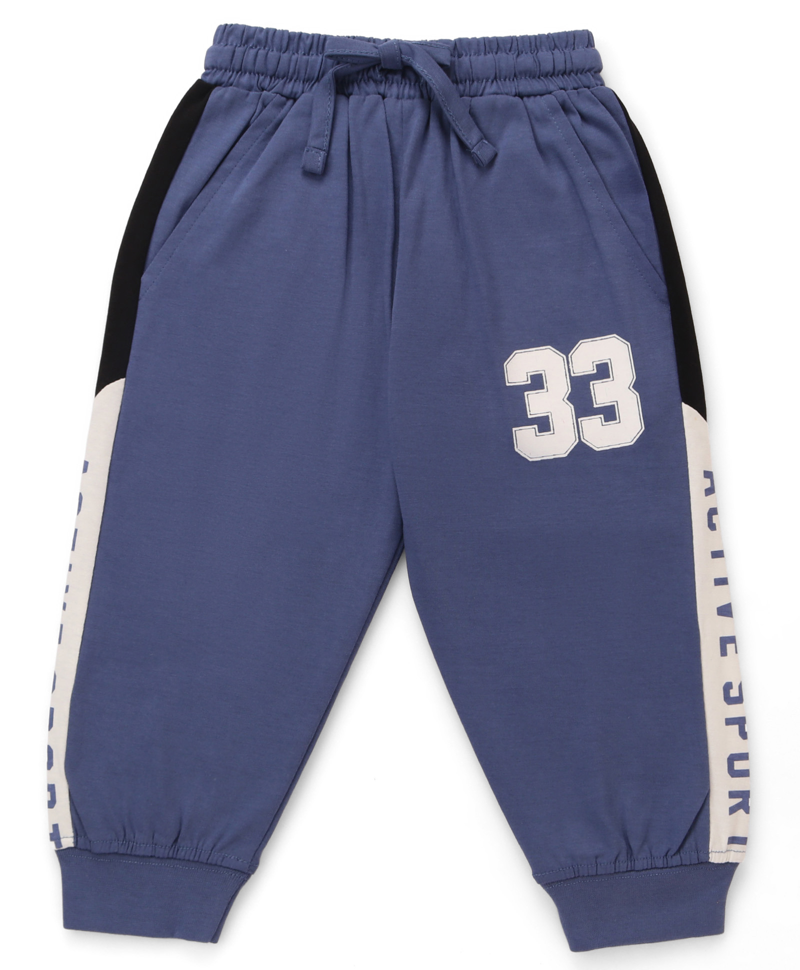 Taeko Single Jersey Knit Full Length Cut & Sew Lounge Pant with Text Print - Royal Blue-picture-15