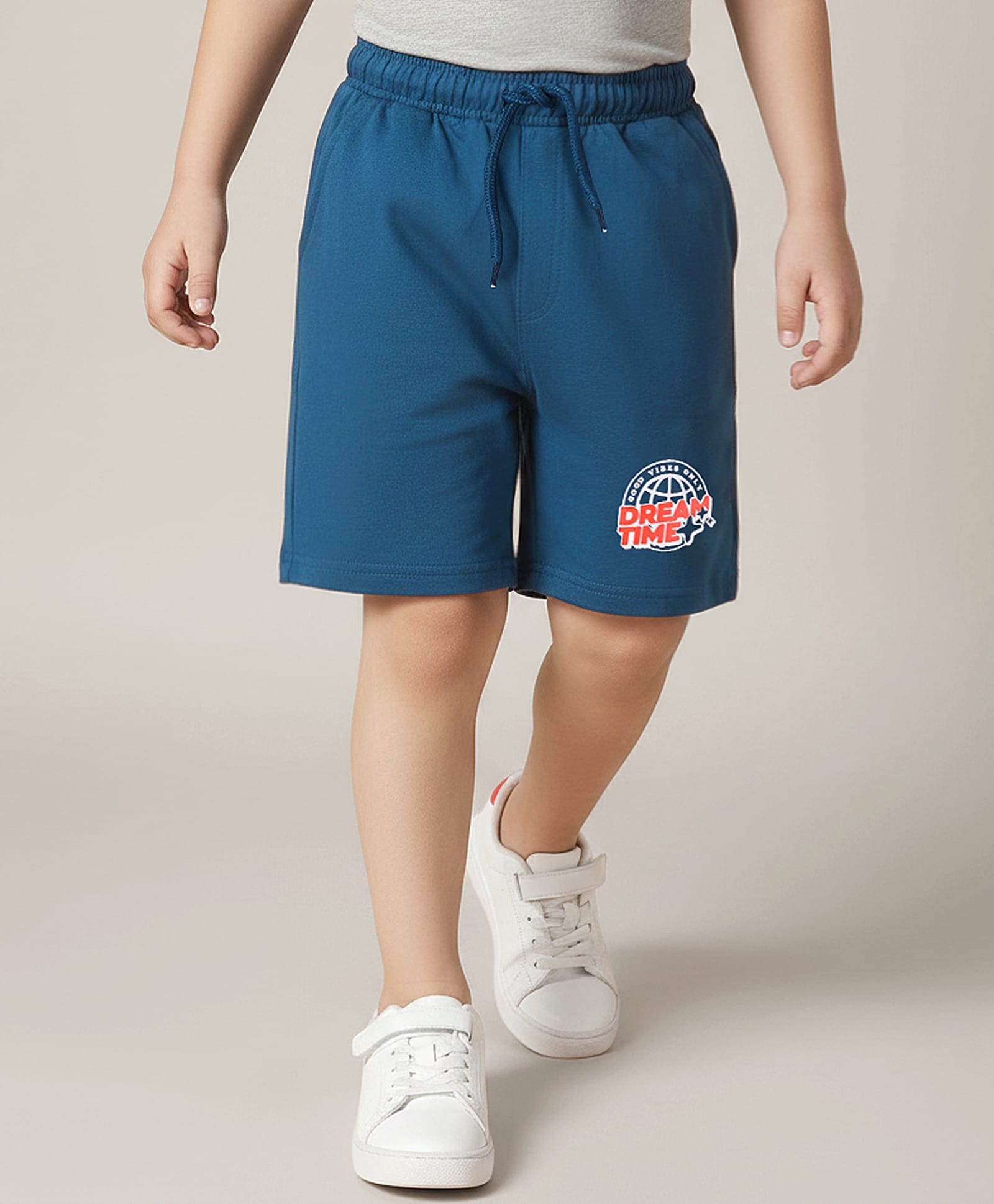 Taeko Single Jersey Knit Shorts With Dream Time Print - Blue-picture-13
