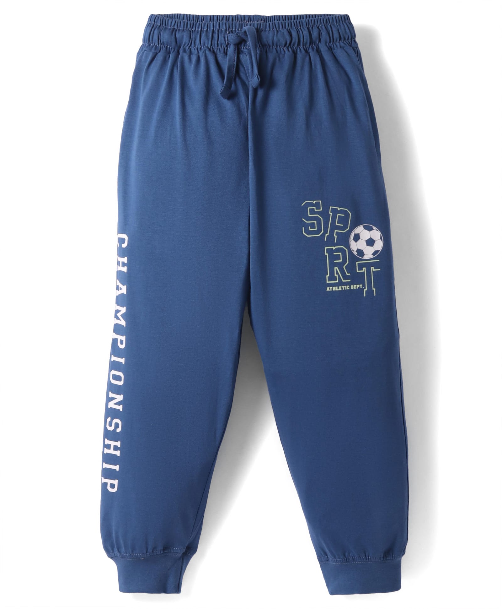 Taeko Single Jersey Knit Full Length Lounge Pant with Text Print - Blue-picture-18