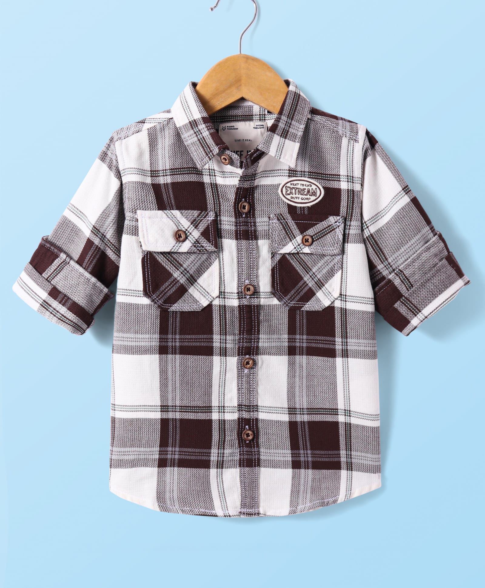 Ruff Cotton Woven Full Sleeves Checkered Shirt - Wine-picture-34