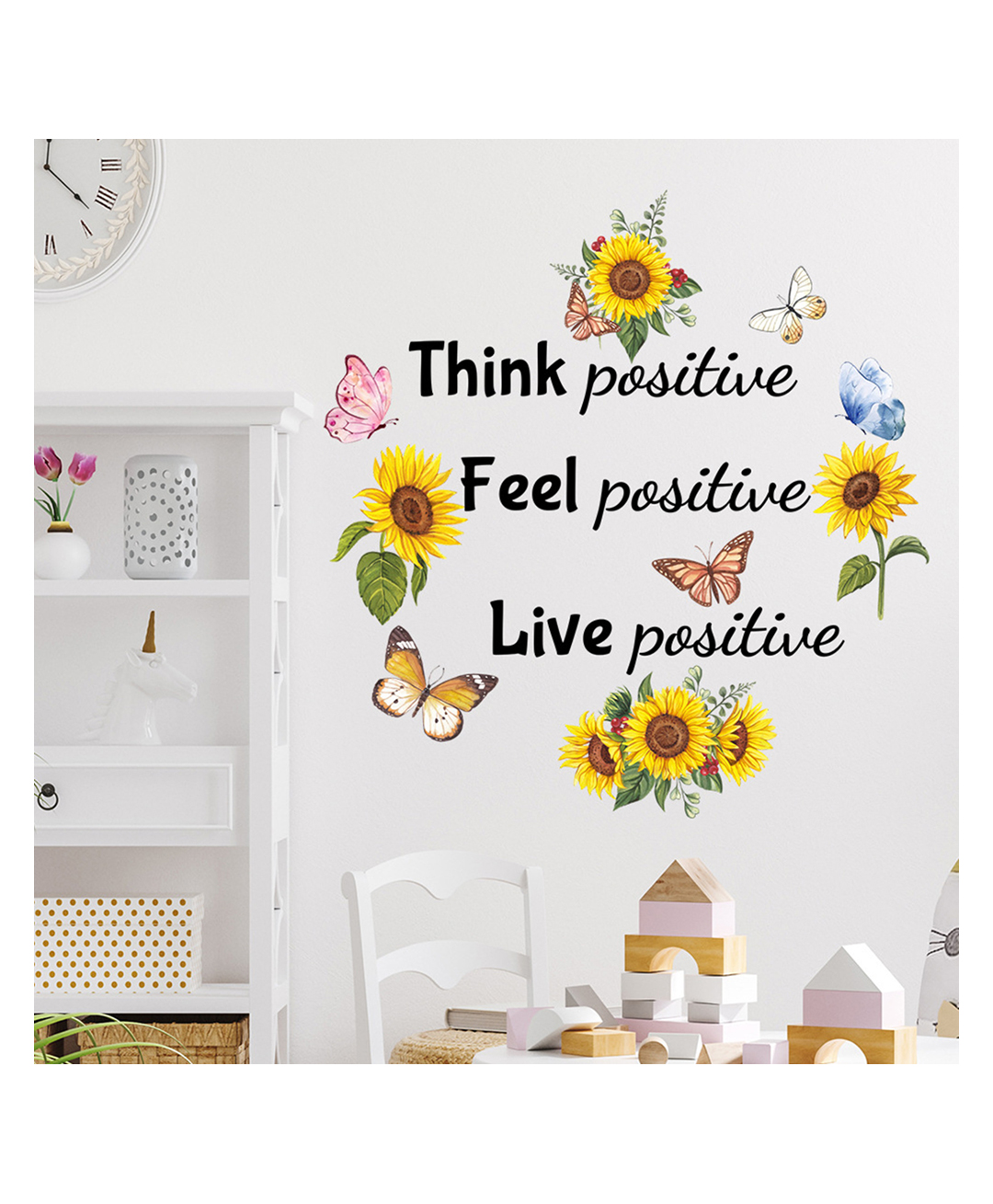 JAAMSO ROYALS Modern Inspirational Sunflower and Butterfly Wall Stickers for Kids Room Decor (30CM x 60CM)-picture-48