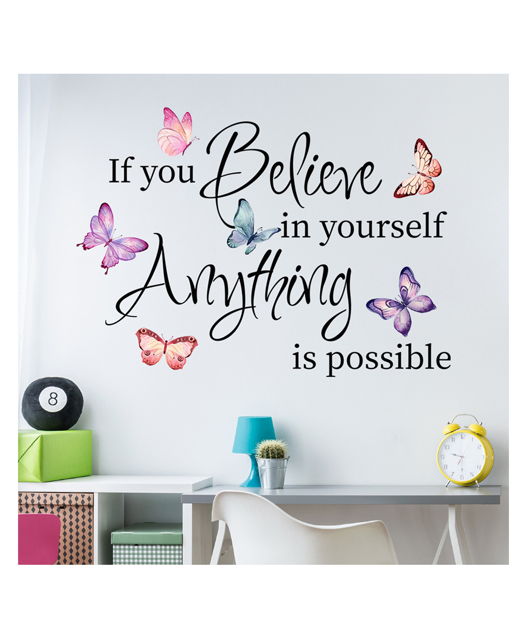 JAAMSO ROYALS Colorful Butterfly Motivational Positive Wall Quotes Stickers for Kids Room Decor (30CM x 60CM)-image-32
