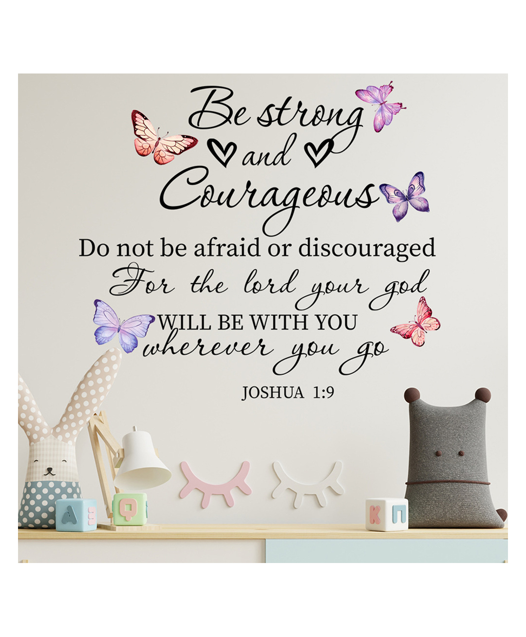 JAAMSO ROYALS Butterfly Bible Quote Wall Sticker 3D PVC Wall Decoration for Kids Room Decor (30CM x 60CM)-picture-46