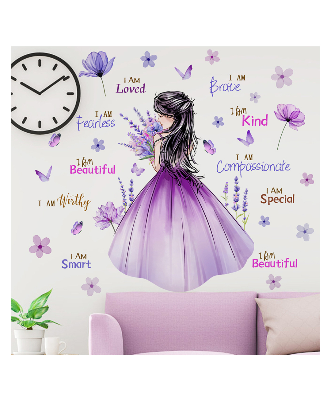 jaamso royals Girls Wall Decals, Inspirational Girl Stickers, Princess Wall Sticker (30CM x 90CM, 2 Sheets)-picture-46