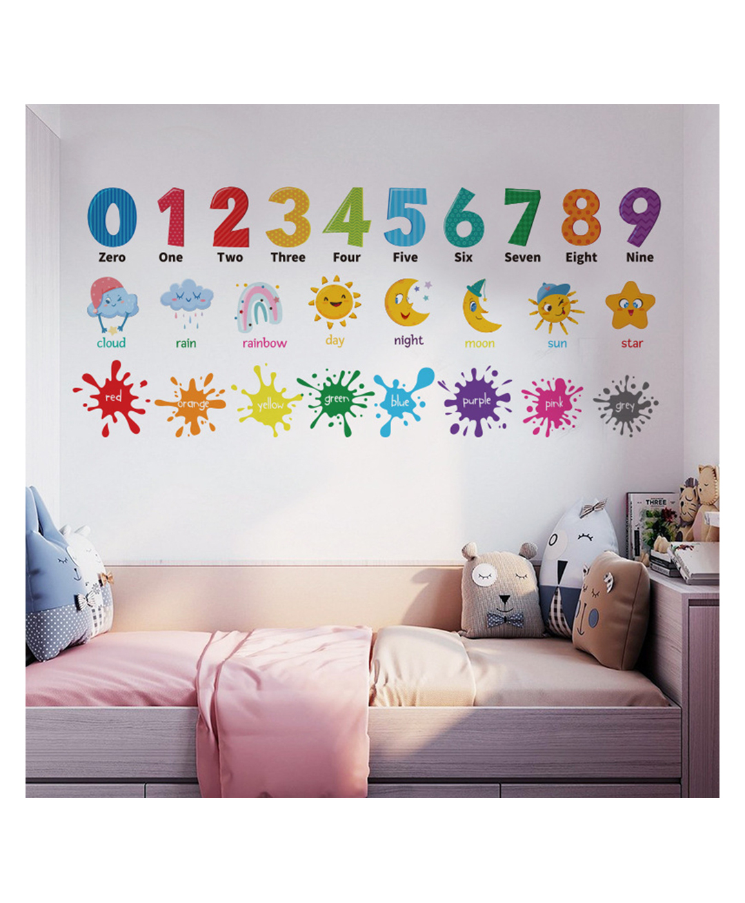 JAAMSO ROYALS Cartoon Wall Stickers Baby Early Education Kid's Enlightenment Wall Sticker (60CM x 90CM)-picture-17