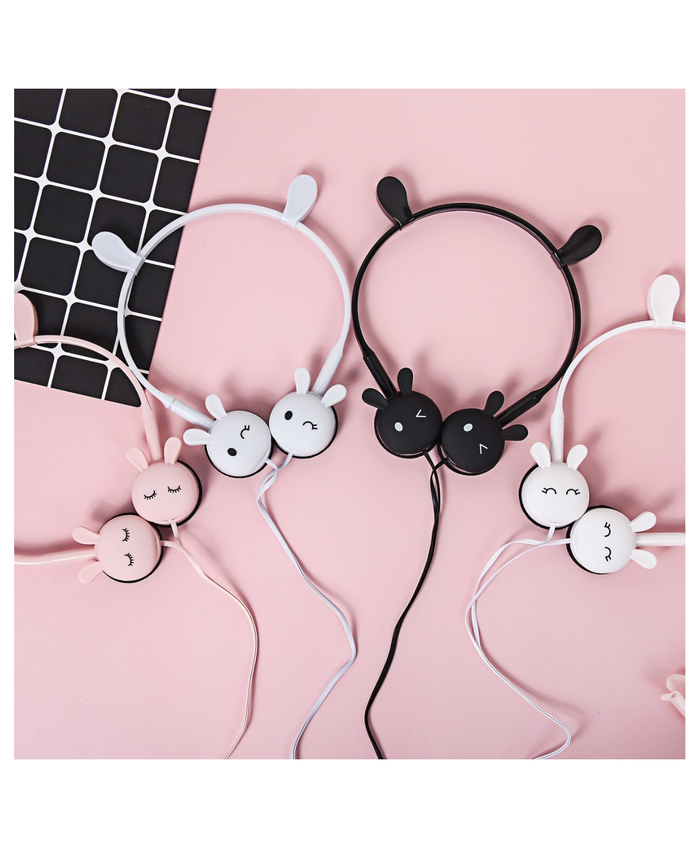 SANJARY Rabbit Design Wired Small Headphones Comfortable Fit High-Quality Sound Built-In Microphone Perfect color design may vary-picture-12