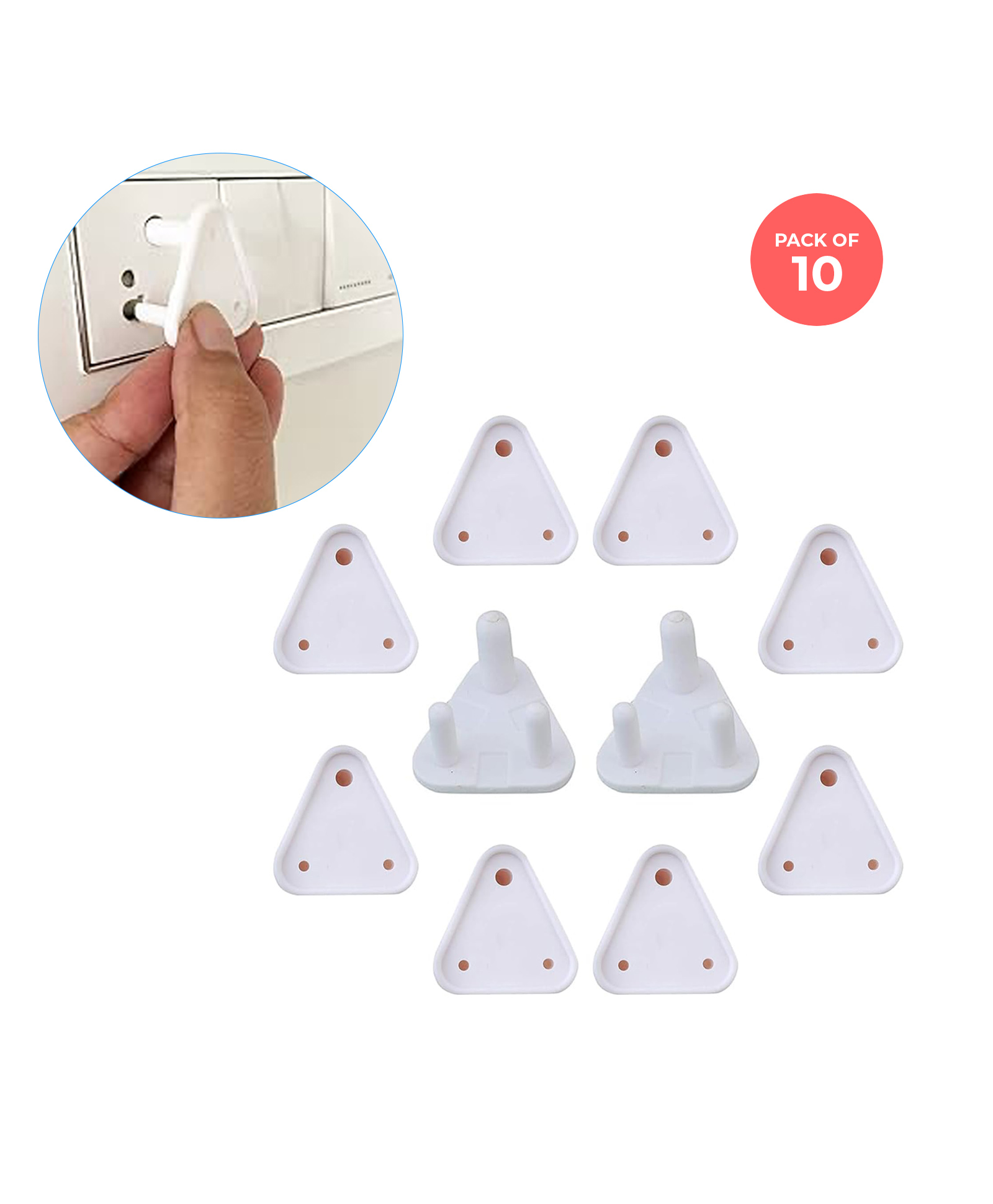 safe-o-kid Safe-O-Kid(Pack of 10) Child Safety Socket Covers - 8 Standard & 2 Power Plug Covers for Baby Proofing Electrical Outlets-picture-40