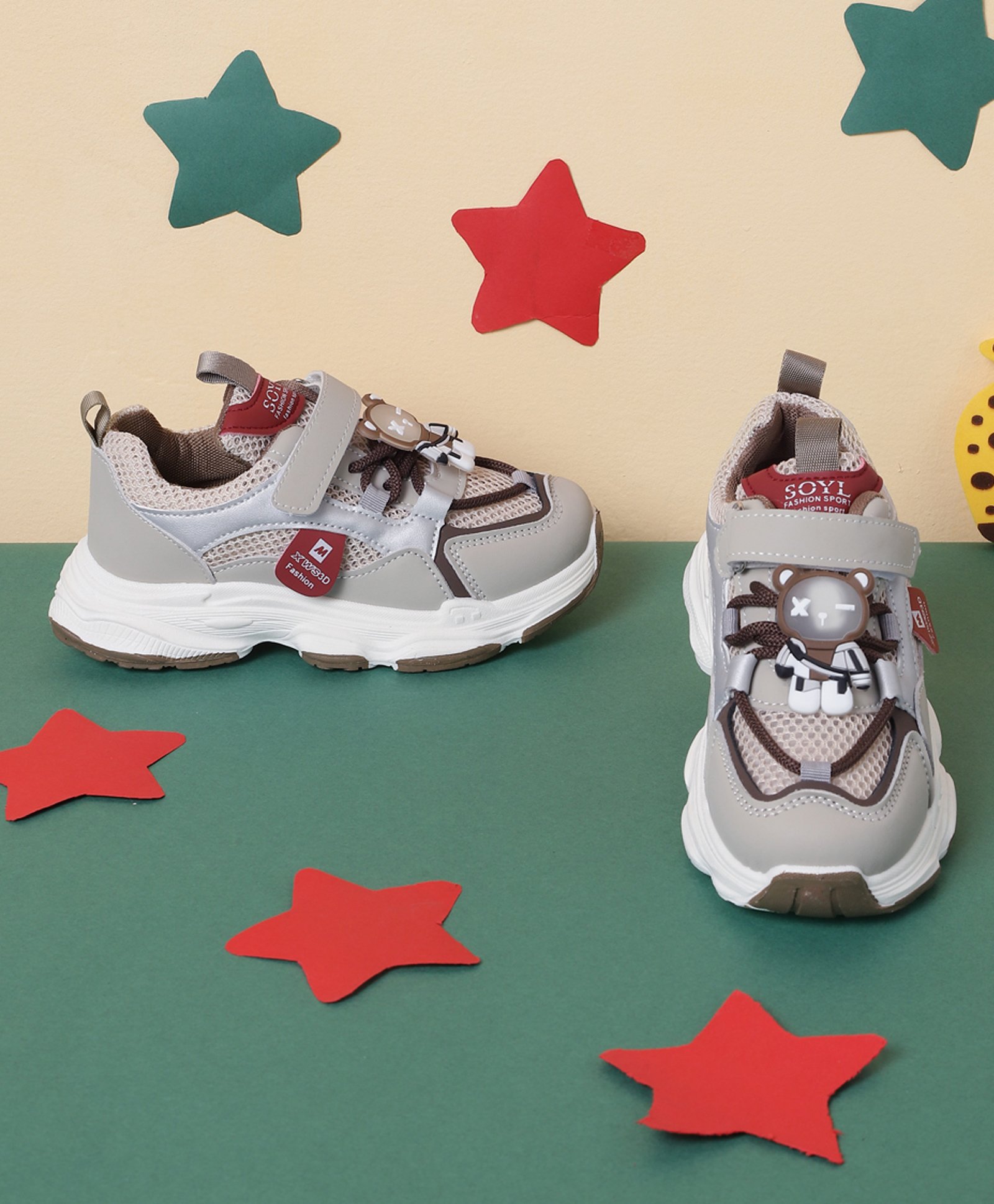 TRUFFLE COLLECTION Mesh & Animal Applique Detailed Shoes - Beige & Khaki-image-6