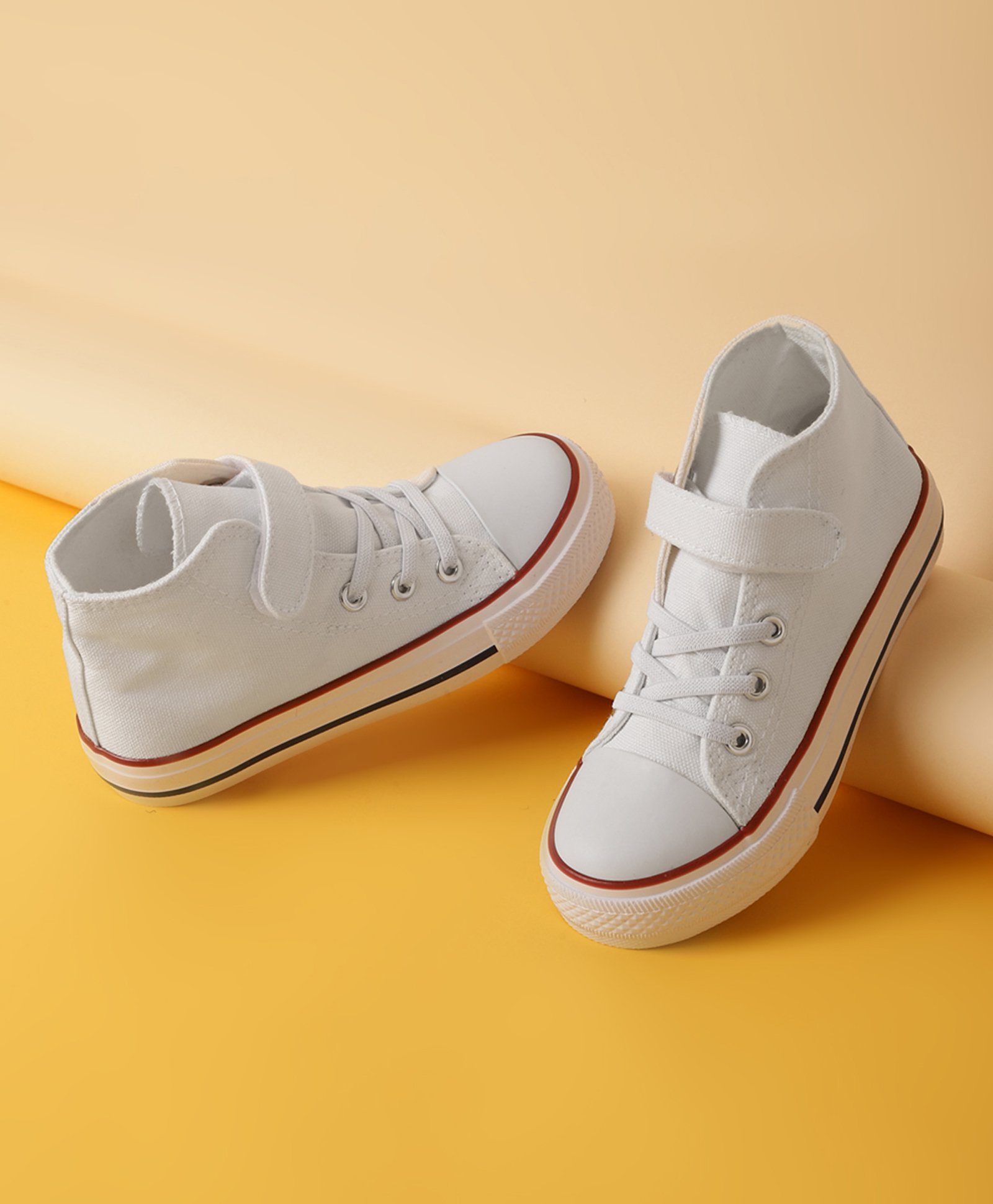 TRUFFLE COLLECTION Colour Blocked Velcro Closure Sneakers - White-image-38