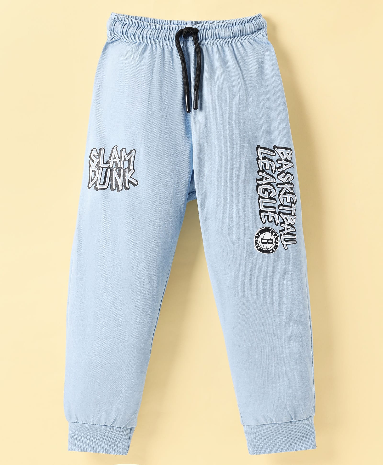 Smarty Boys Sinker Knit Full Length Lounge Pant with Text Print - Light Blue-picture-10