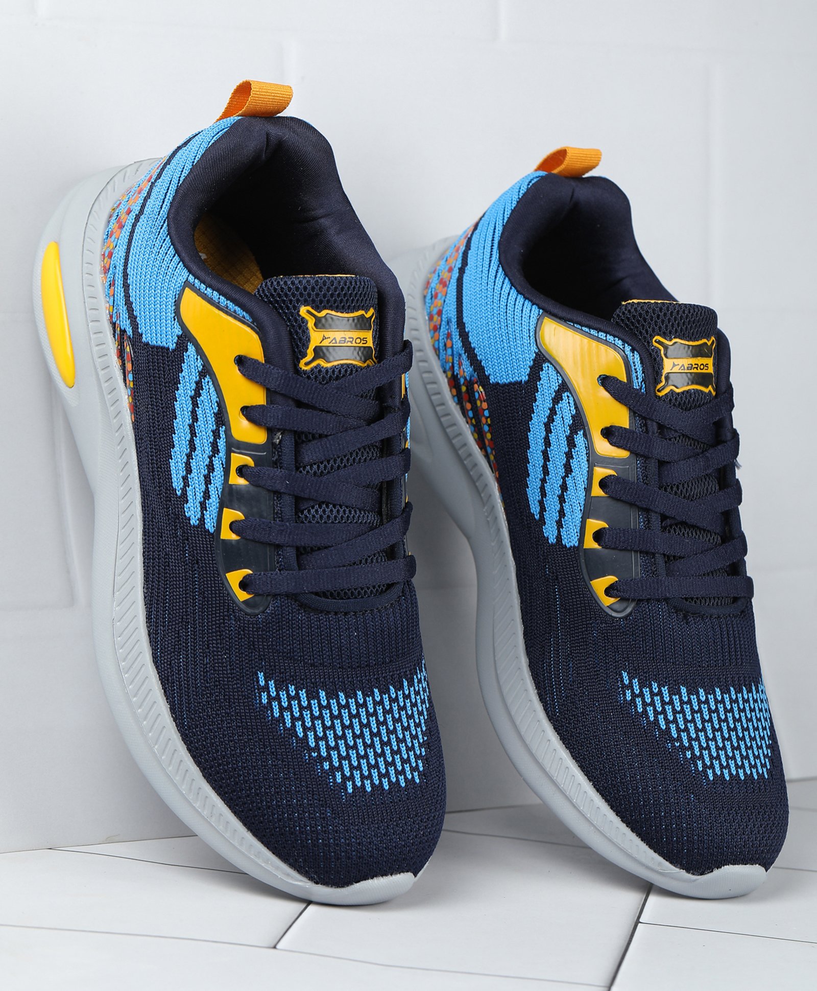 ABROS Mesh Detailed Colour Blocked Shoes - Blue-image-42