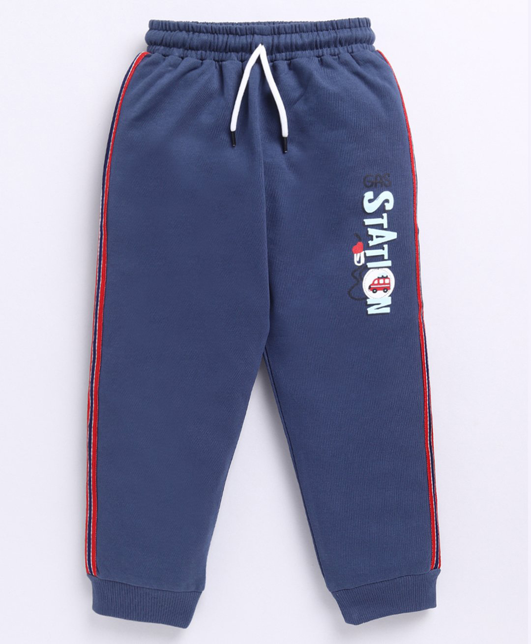 Kidcity Cotton Looper Gas Station Text Printed Joggers - Steel Grey-picture-38