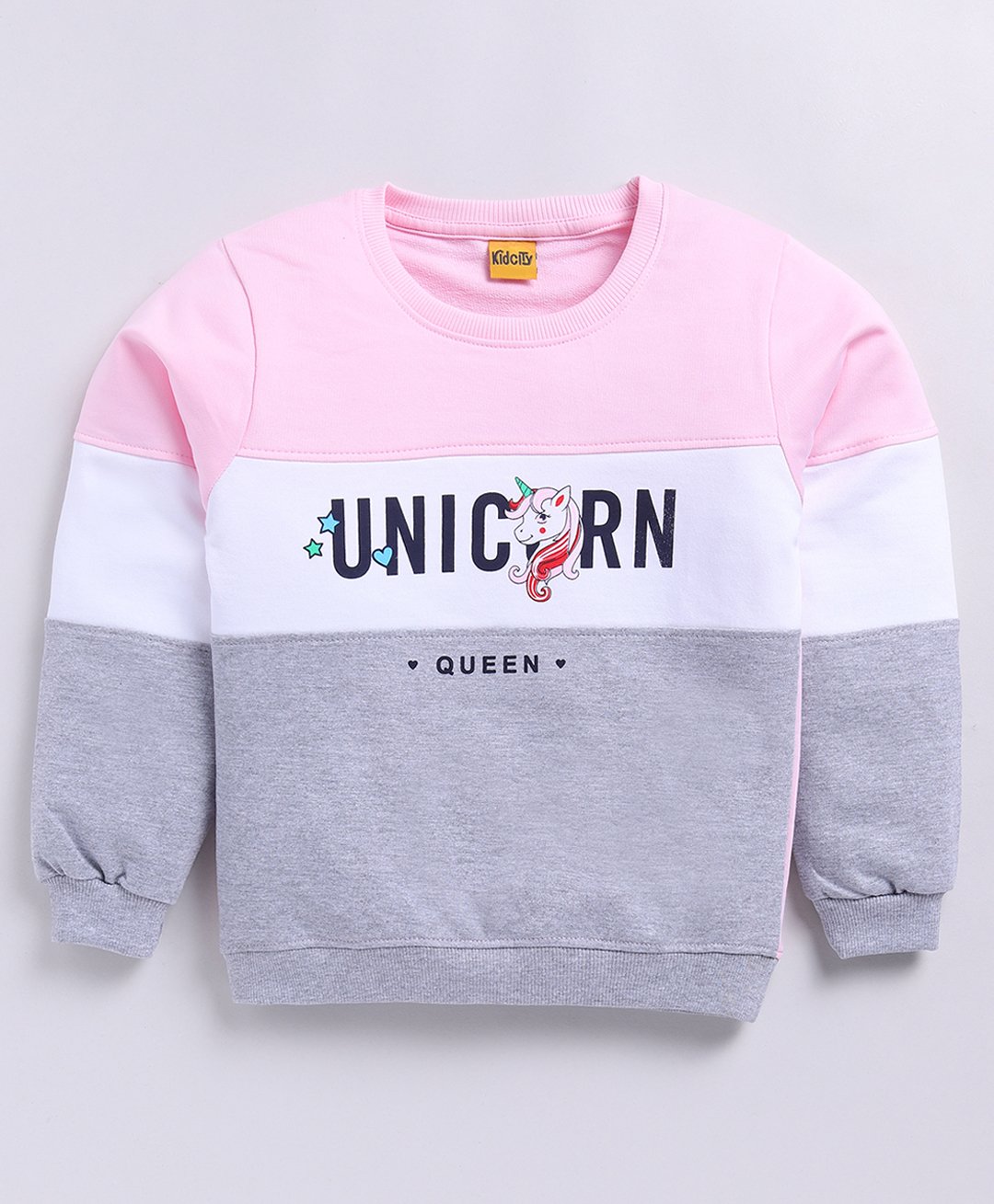 Kidcity Cotton Looper Full Sleeves Unicorn Printed Cut & Sew Sweatshirt - Multi Colour-picture-32