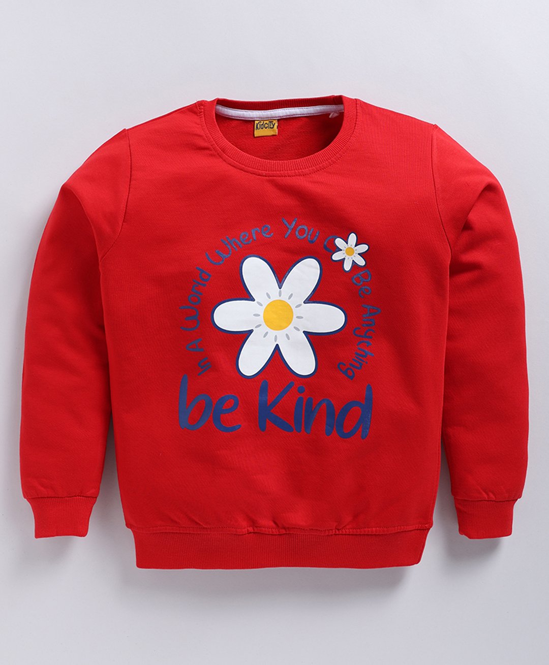 Kidcity Full Sleeves Floral Printed Sweatshirt - Red-image-38