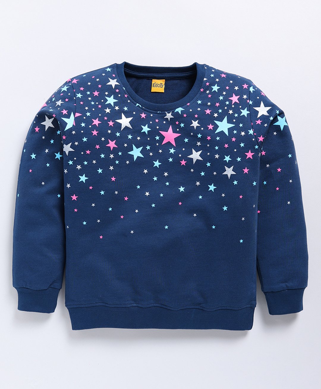 Kidcity Full Sleeves Stars Printed Sweatshirt - Airforce Blue-image-16
