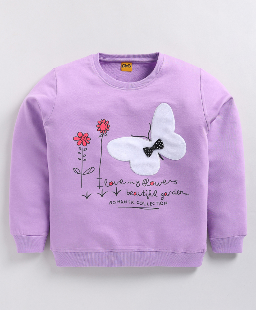 Kidcity Full Sleeves Typography Printed Sweatshirt - Mauve-image-5