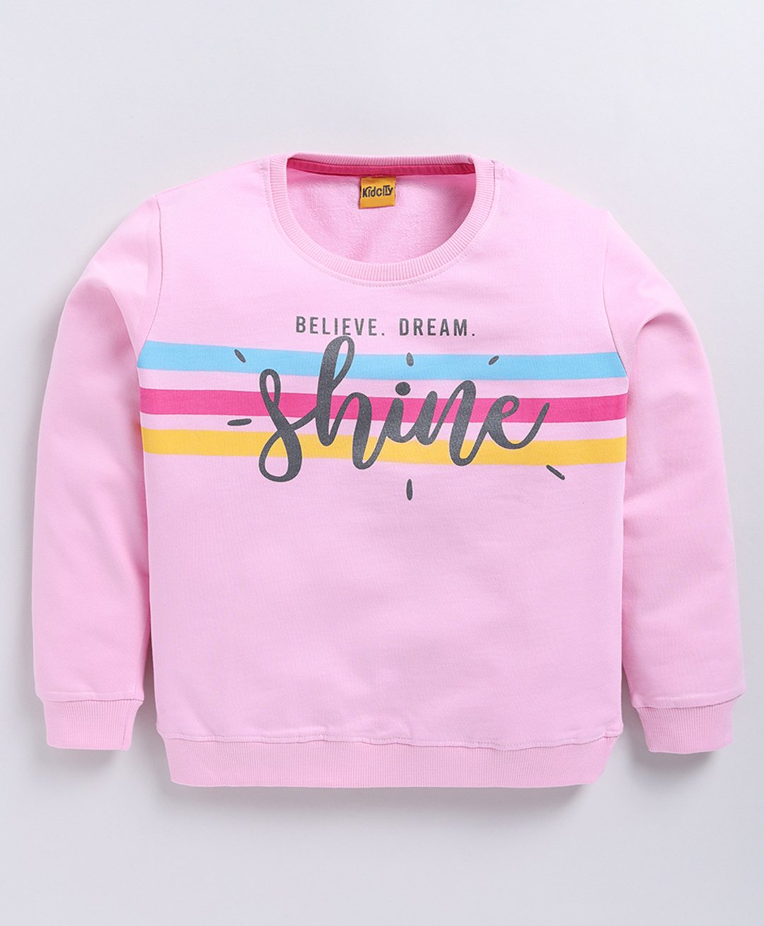 Kidcity Full Sleeves Typography Printed Sweatshirt - Pink-image-45