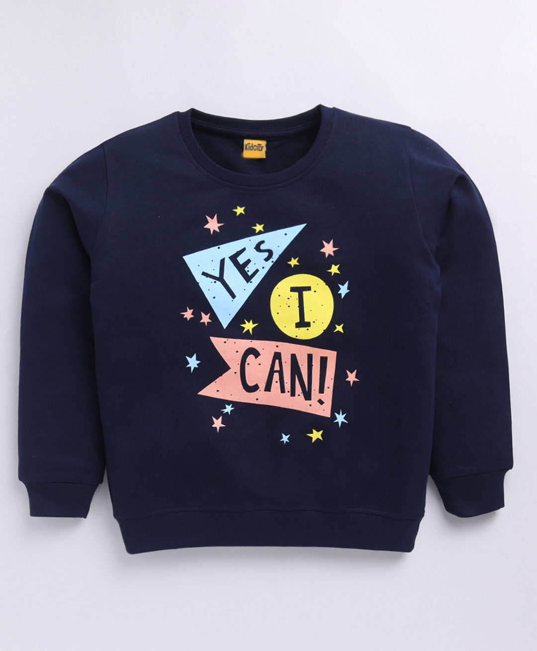 Kidcity Full Sleeves Typography Printed Sweatshirt - Navy Blue-image-1