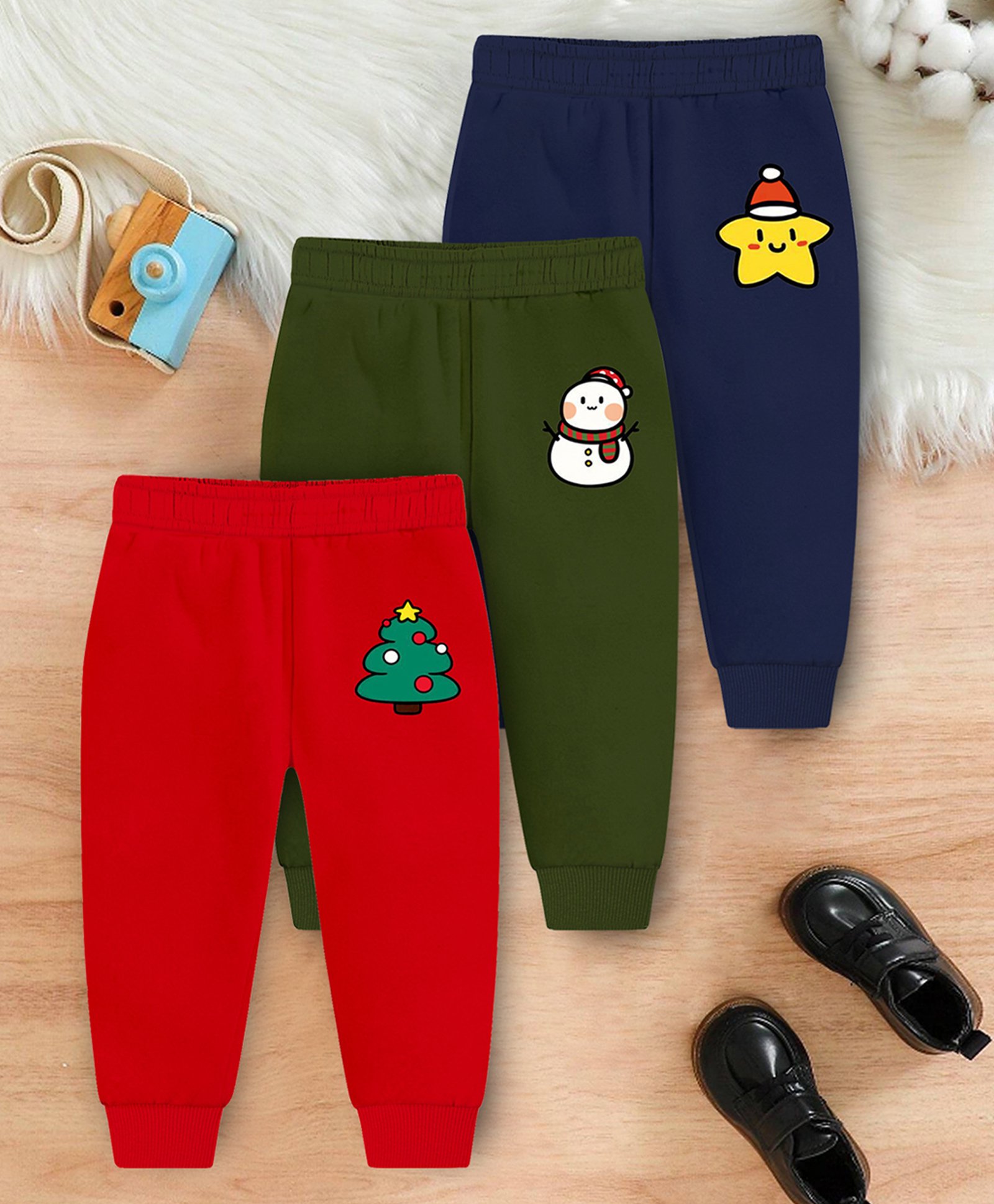 Trampoline Pack Of 3 Star & Tree Printed Pajamas - Multi Colour-picture-11