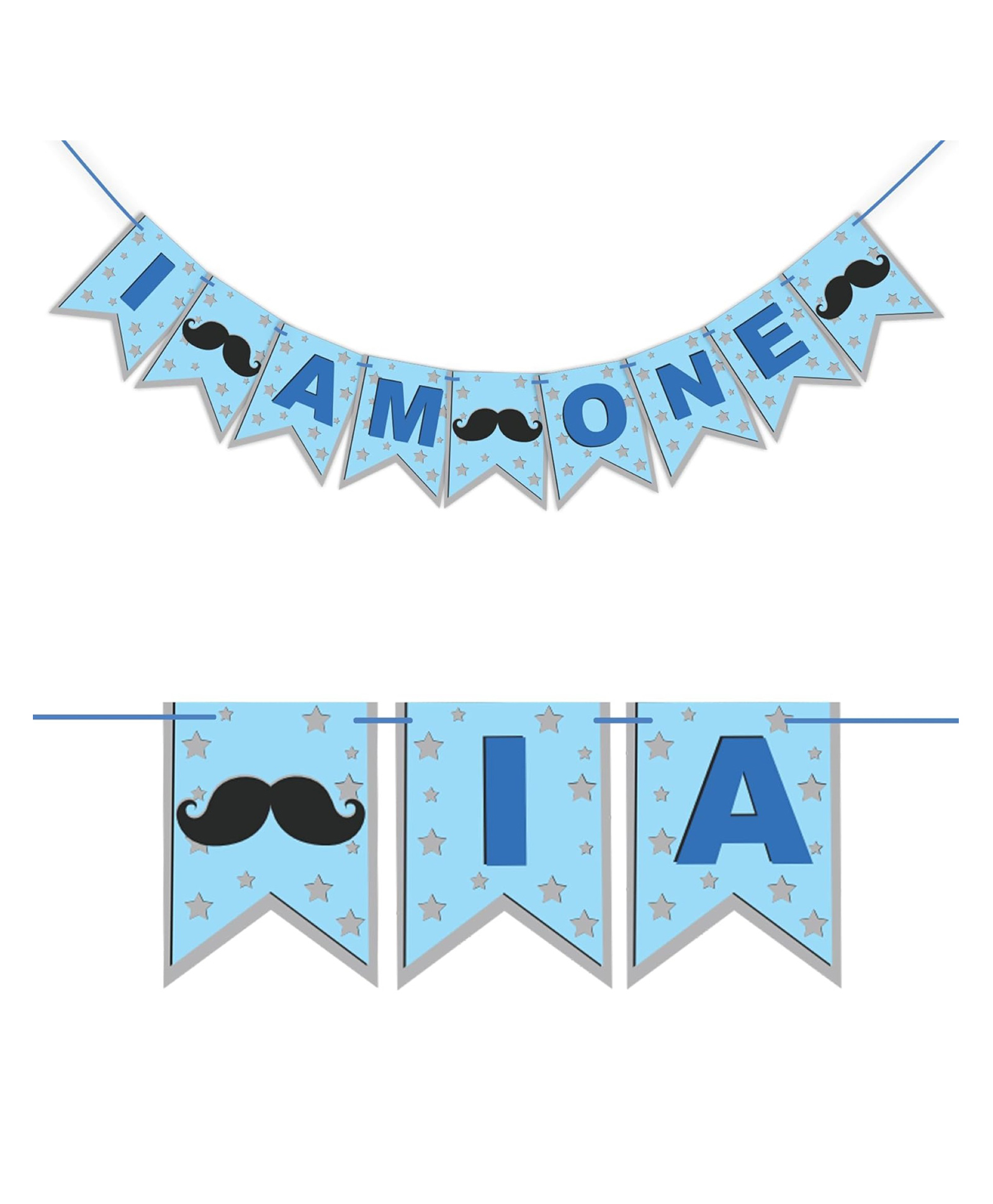 Bubble Trouble First Birthday Party Banner I am One Blue Star Party Decoration-picture-15