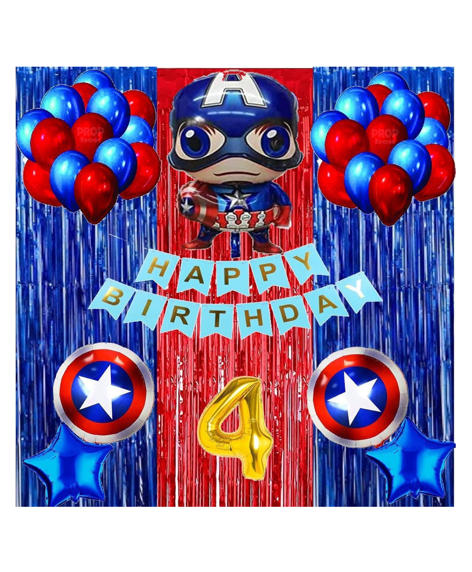 Bubble Trouble Captain America Theme Birthday Decoration Items or Kit-image-2