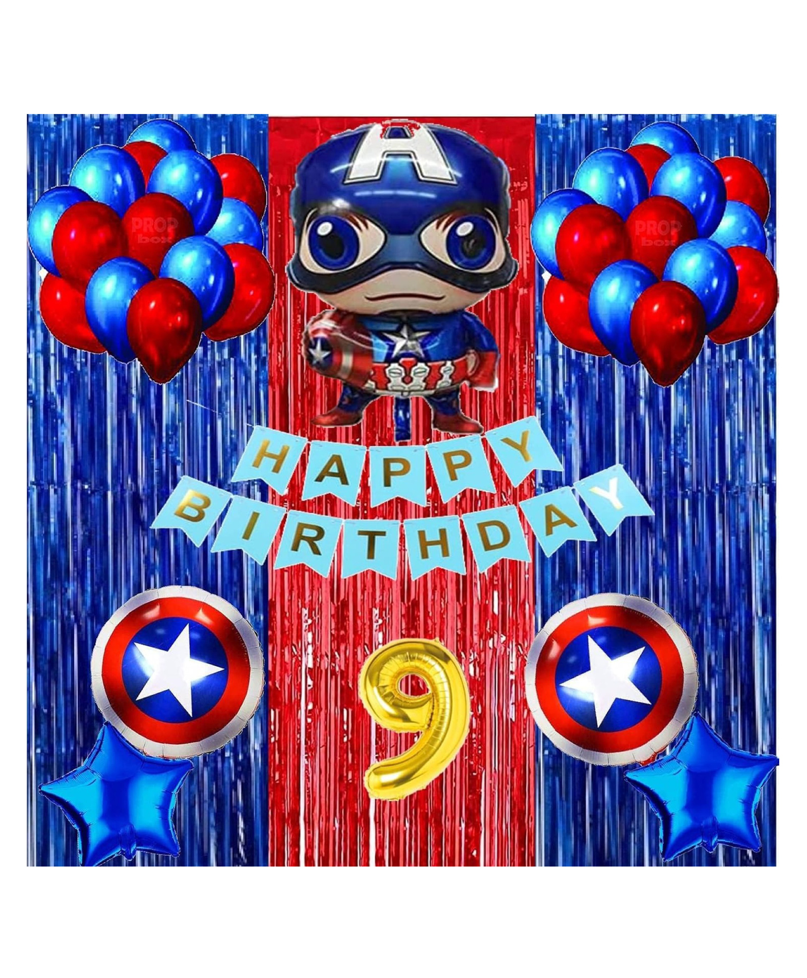 Bubble Trouble Captain America Theme Birthday Decoration Items or Kit-image-4