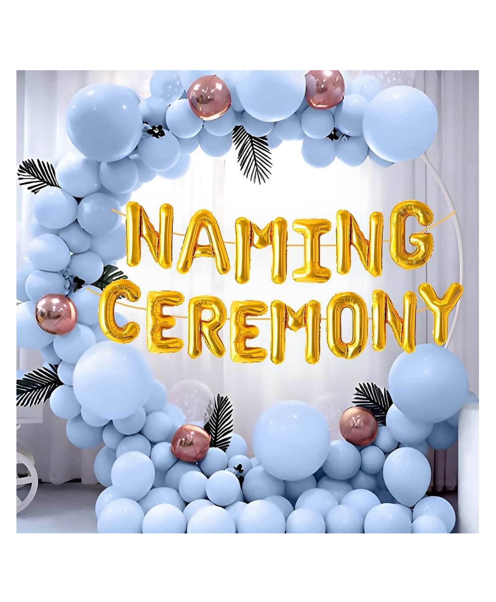 Bubble Trouble Blue Naming Ceremony Decoration kit Baby Name Revealing Decoration items Baby naming ceremony decoration items for boys Naming ceremony backdrop Namkaran ceremony decoration 43pcs-image-27