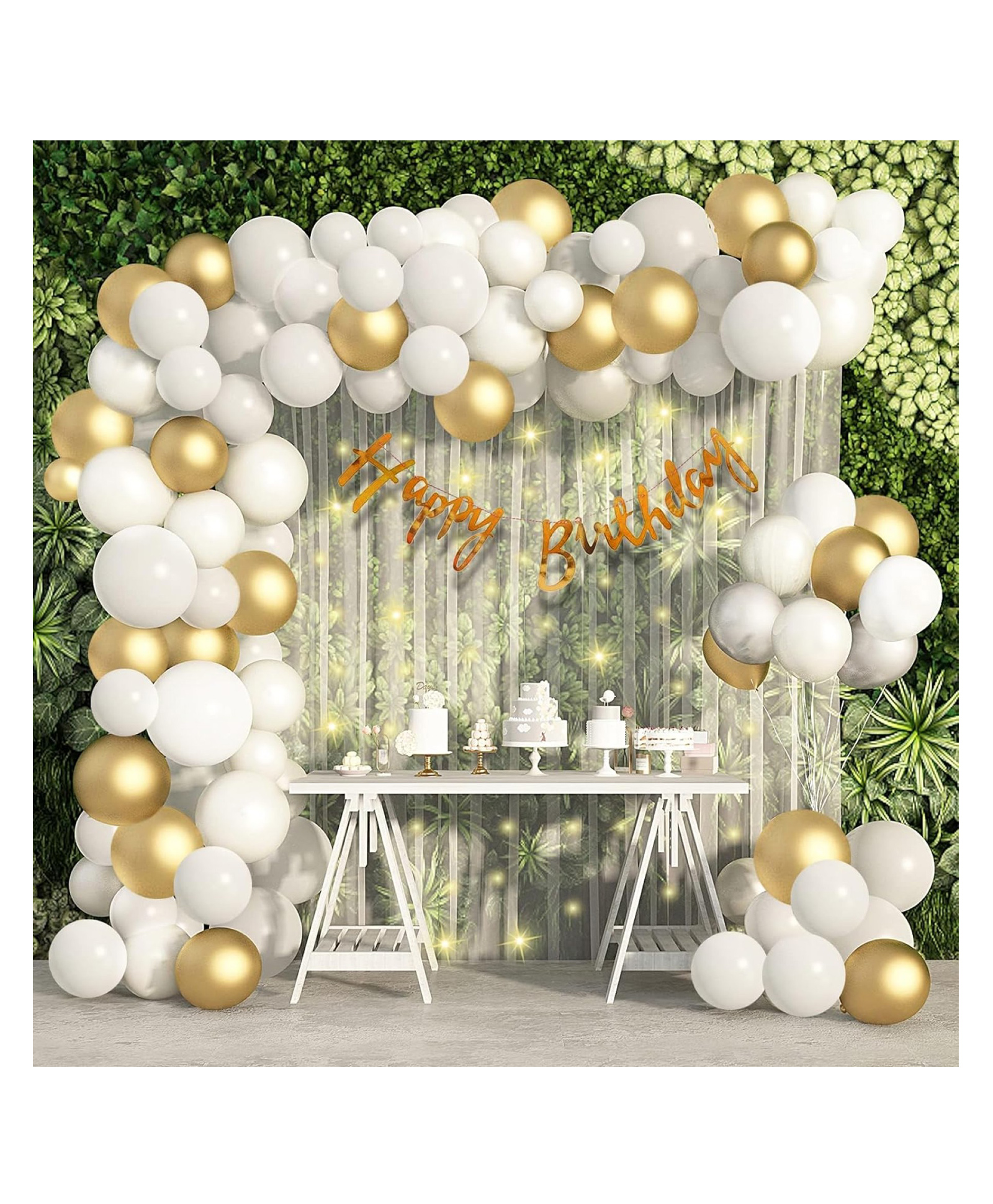 Bubble Trouble White Birthday Decoration Items Huge 69 Pcs White And Golden Balloon Decoration For Birthday Birthday Decorations For Husband Birthday Decoration Items For Boy Gold Decorations-image-25