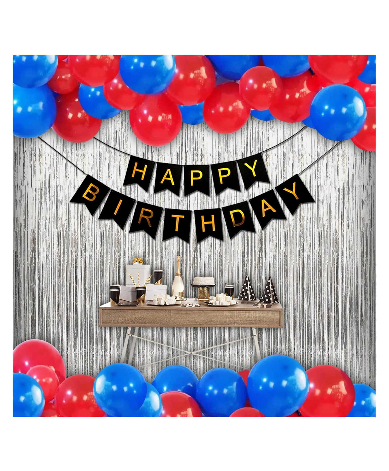 Bubble Trouble Happy Birthday Decoration Items for Boys 33Pcs | Birthday Decorations Kit | Birthday Decorations for Kids | Red & Black Birthday Decorations Theme Set | Bday Party Metallic Balloons-image-46