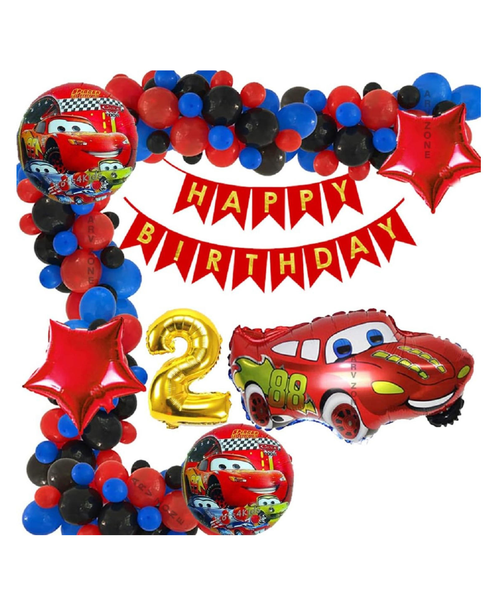 Bubble Trouble 2nd Race Car Theme Birthday Decoration Set for Boys Car Theme Birthday Combo Banner & Balloons for Kids Boy Let's Go Racing Themed Party Supplies (2nd Car Theme)-picture-11