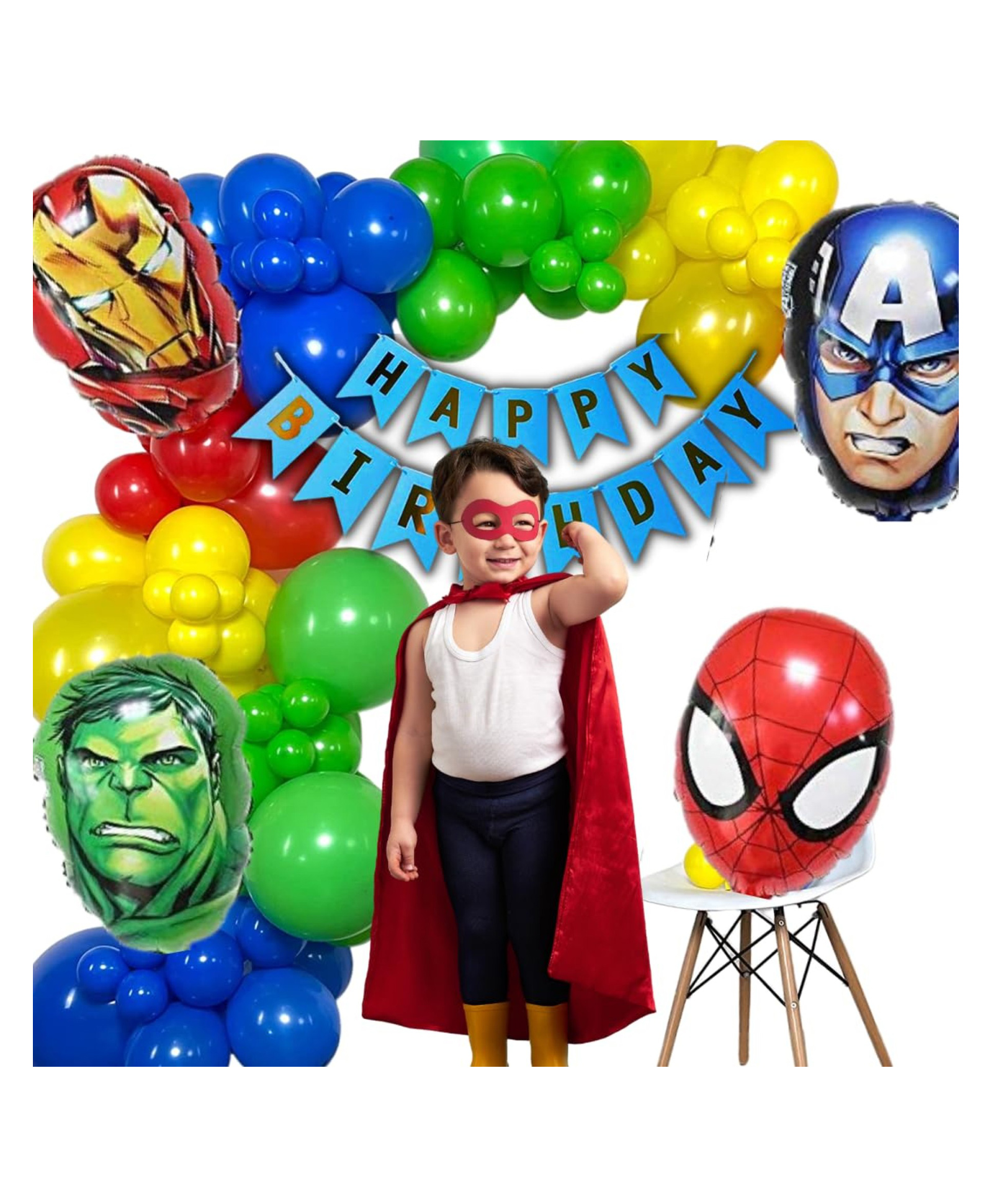 Bubble Trouble Superhero Theme Birthday Decoration for Boys Kids Party Girls Super Hero Birthday Decoration Set Avengers Theme Birthday Decoration Kit for Boys Comic Super Heroes Party Supplies - Pack of 65-image-3