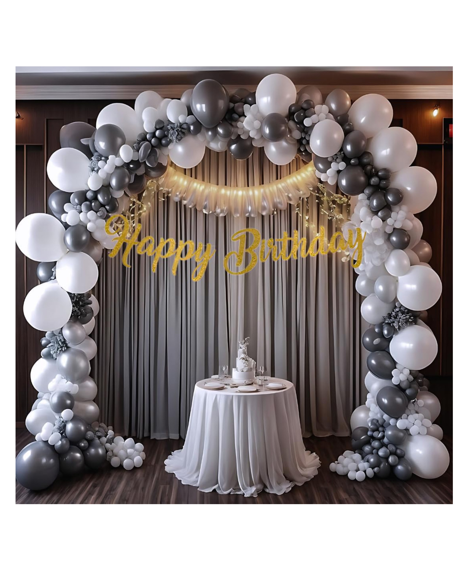 Bubble Trouble alloons for Birthday Decorations | Birthday Decorations for Kids | Sliver Birthday Decorations Kit | Bday Balloons Sliver White Set of 47-image-42