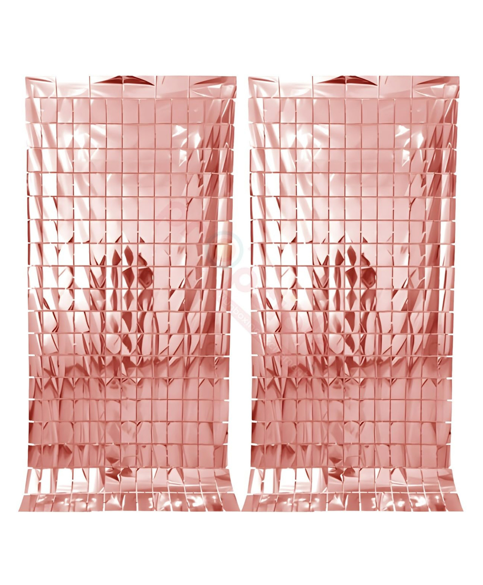 Bubble Trouble Birthday Foil Curtain Pack of 2 , 3ftx6ft Fringe Square Curtains Party Decoration Anniversary Bachelorette Baby Shower Bridal Shower - Roe Gold-image-27