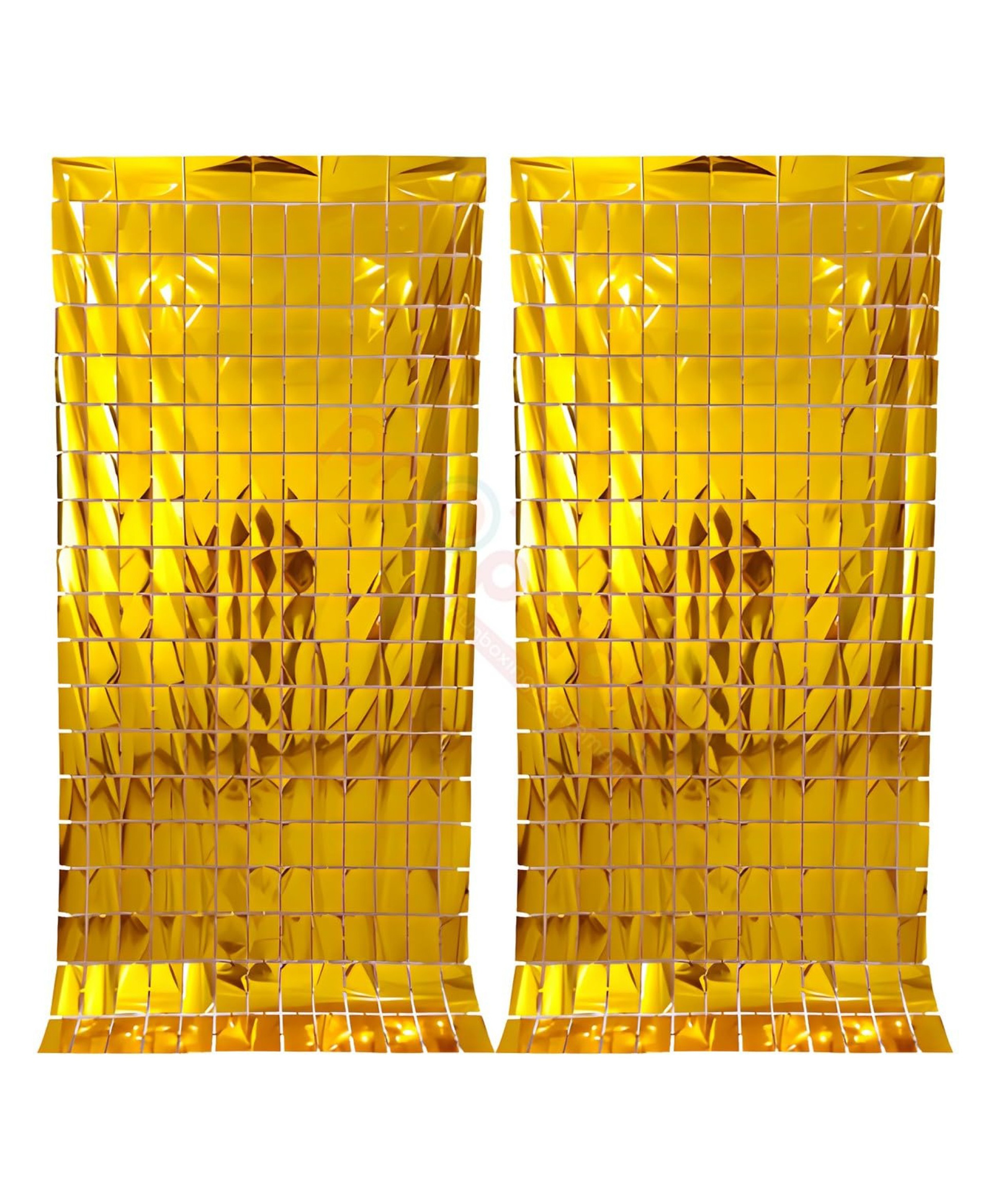 Bubble Trouble 2 Pcs 3ftx6ft Golden Foil Fringe Square Curtains Happy Birthday Party Anniversary Bachelorette Baby Shower Bridal Shower Decoration Item Pack of 2 - Golden-image-10