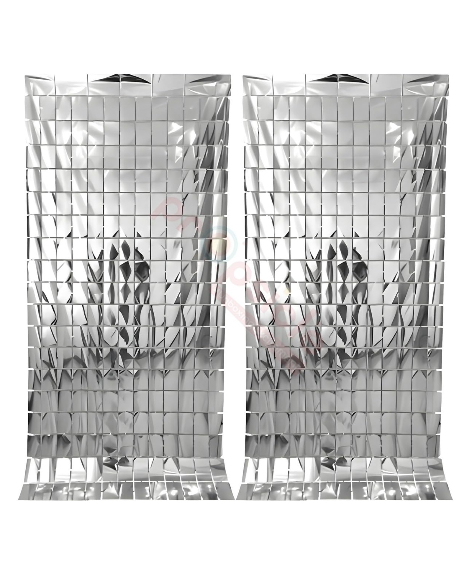 Bubble Trouble 2 Pcs 3ftx6ft Silver Foil Fringe Square Curtains Happy Birthday PartyBaby ShowerBridal Shower Decoration Item Pack of 2- Silver-image-9