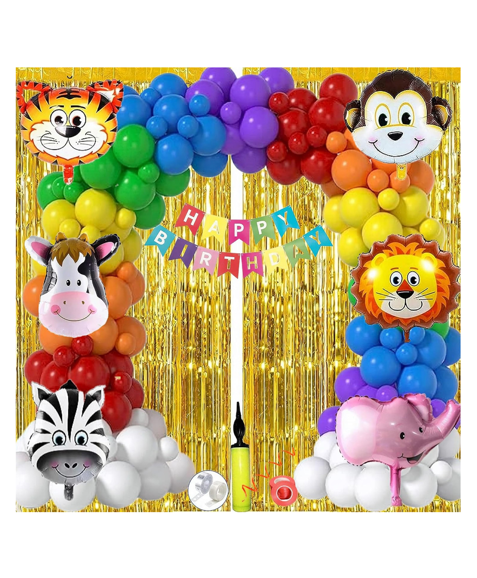 Bubble Trouble Jungle Birthday Decoration Items For Boys 84 Pcs Jungle Theme Decoration 2nd Birthday Party Decorations Birthday Decorations kit for Boys 2nd birthday 2 Year-image-25