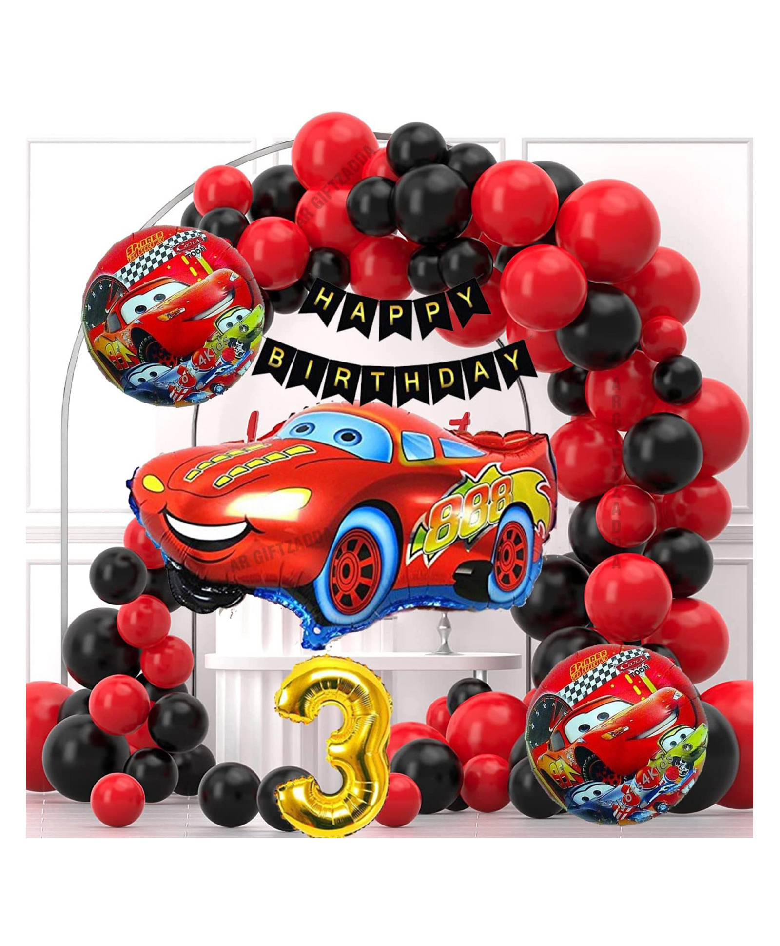 Bubble Trouble Car Theme Birthday Decorations37 pcs Car Theme Birthday Balloons for BoysCar Theme Decoration for 3rd BirthdayKids Birthday Decoration Items (3rd Car Kit)-picture-39