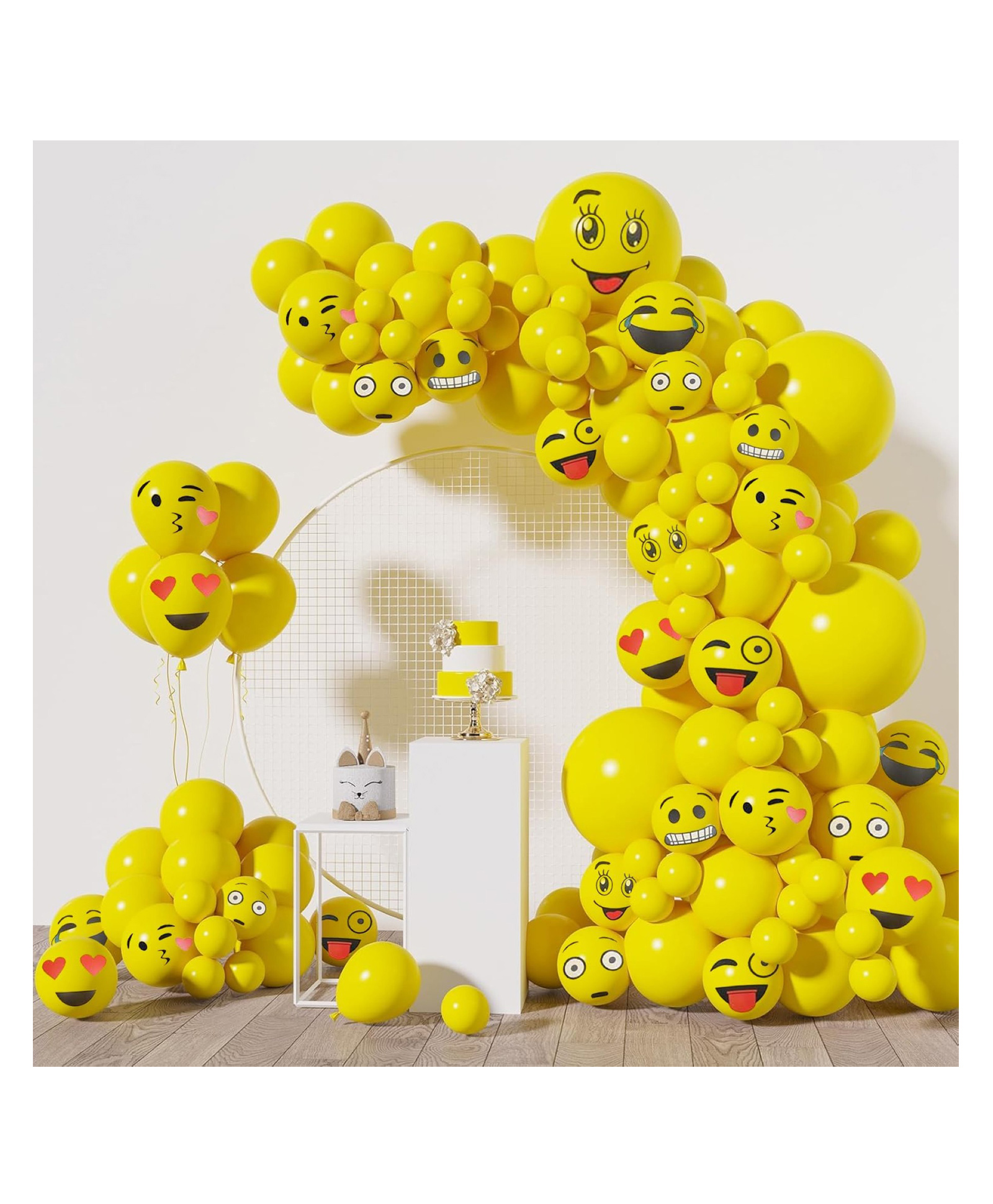 Bubble Trouble Smiley Balloons For Birthday Decoration | Baby Shower Party Decoration | Haldi Ceremony Decoration | Yellow Balloons For Decoration Pack Of 52 Pcs-image-2
