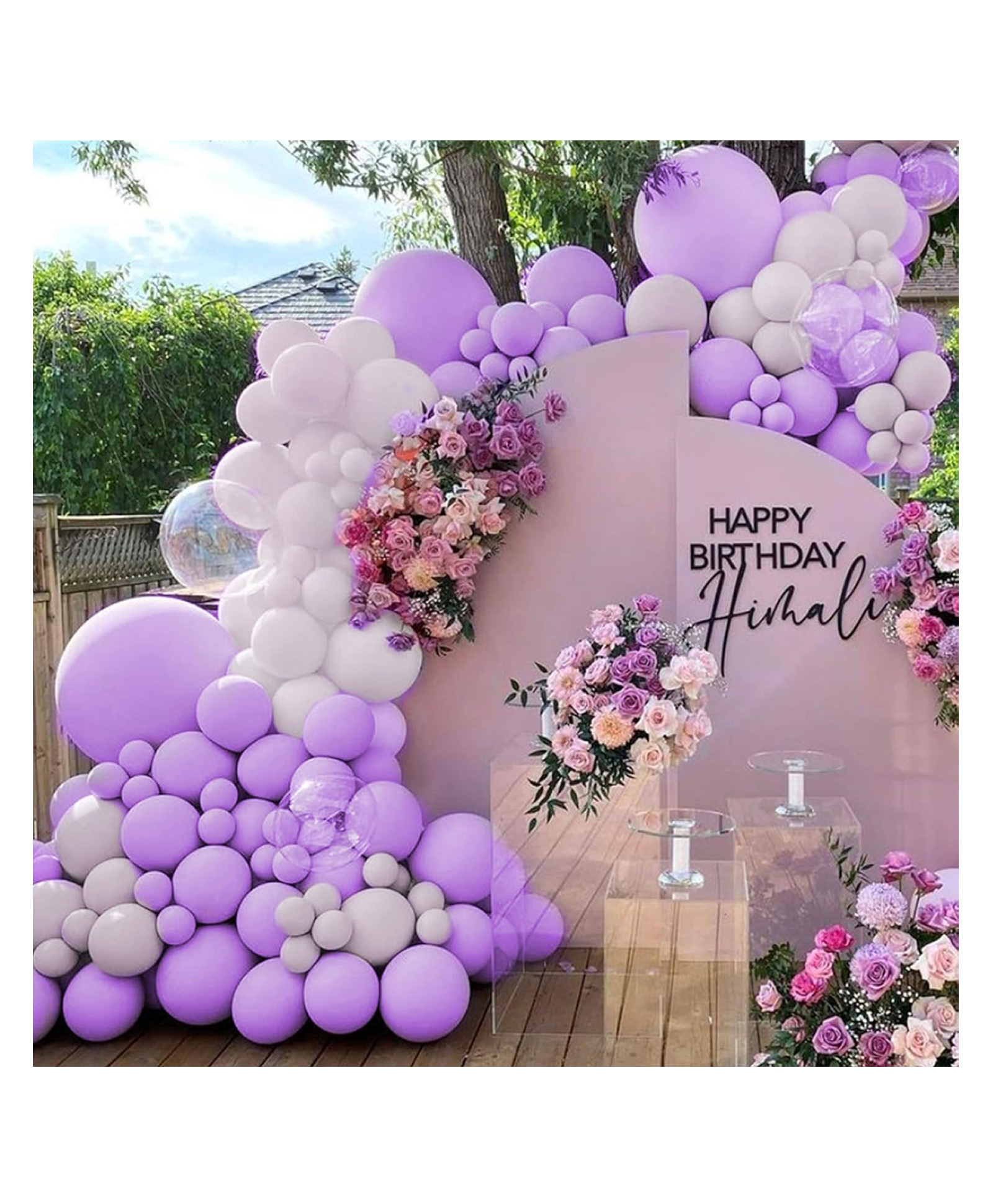 Bubble Trouble Purple & White Balloons For Birthday/Anniversary/Engagement/Wedding/Baby Shower/Farewell/Any Special Event Theme Party Decoration Pack of 50-image-45