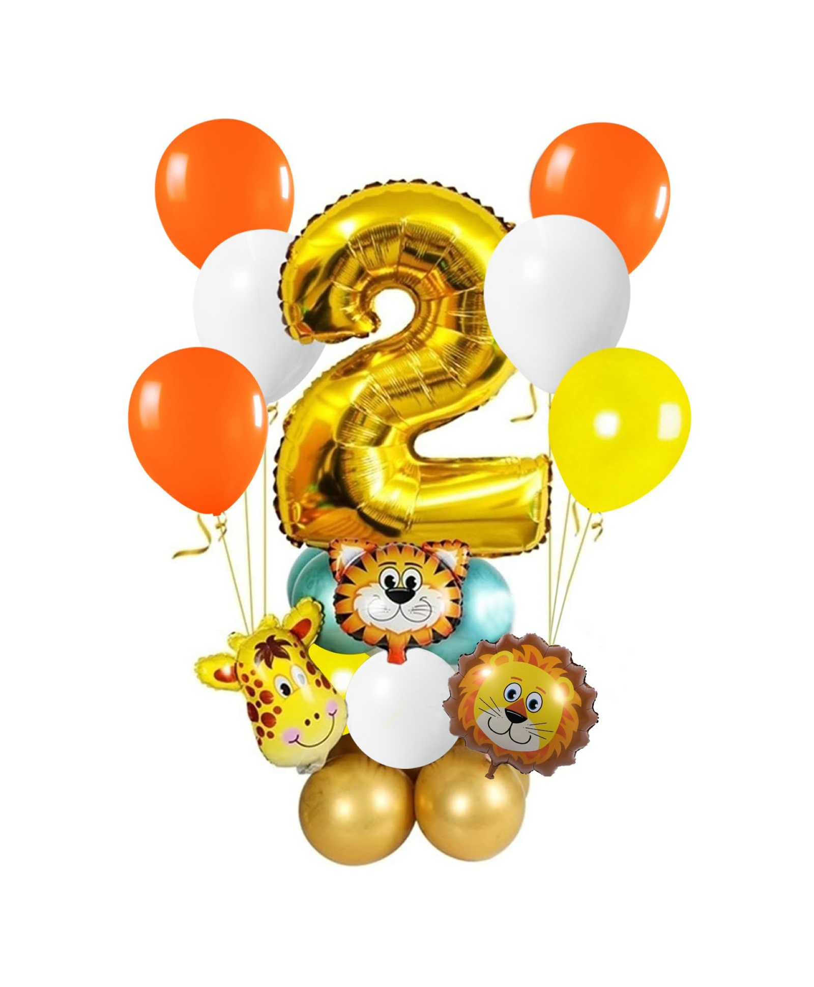Bubble Trouble 2Nd Birthday Decoration 19Pcs Jungle Theme Birthday Decoration|Animal Foil Balloons|Second Birthday Decorations For BoysGirls|Jungle Safari Theme Birthday Decoration Multicolor-image-12