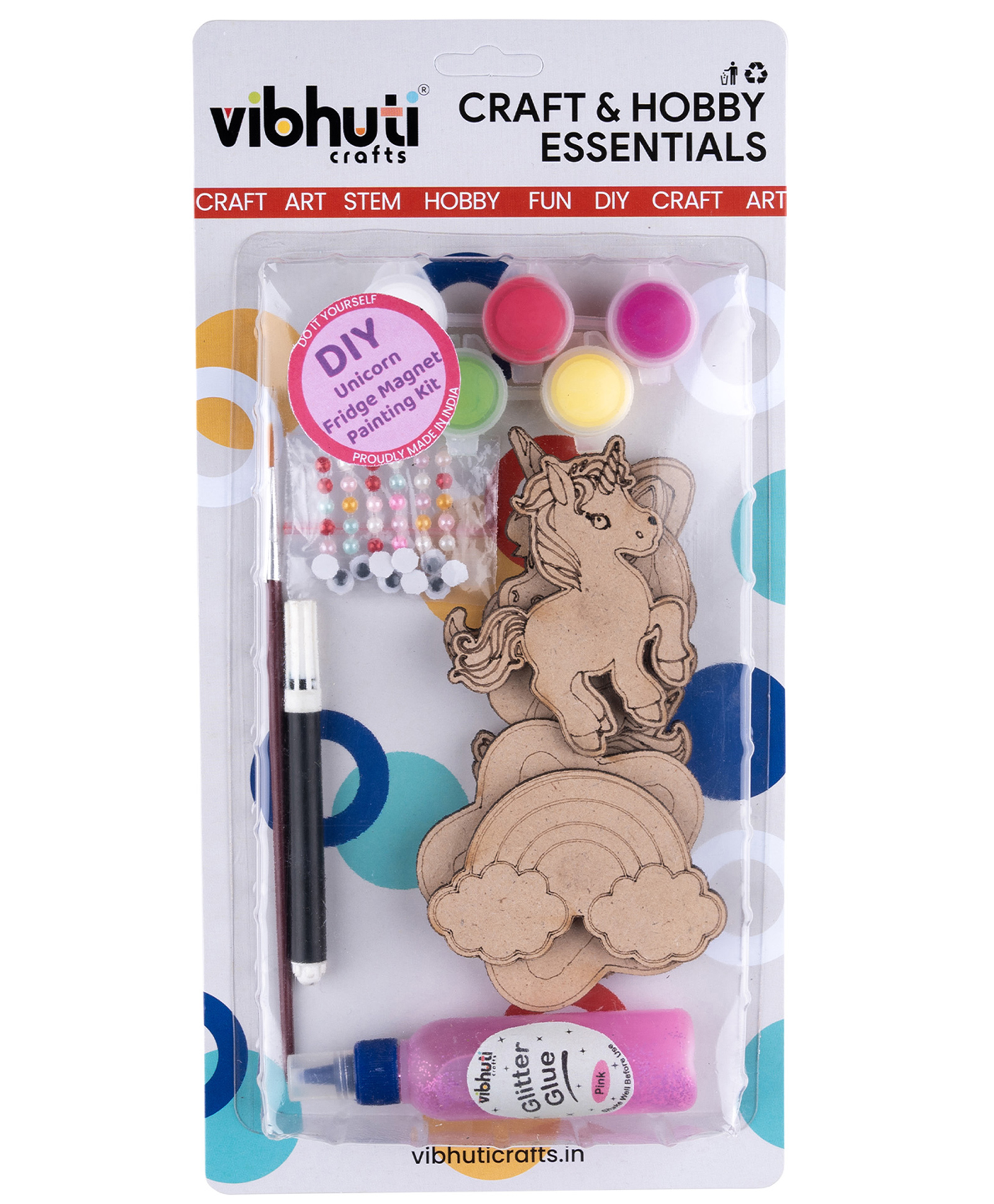 Vibhuti Crafts DIY Unicorn Fridge Magnet KitUnicorn Fridge Magnet Cutouts with Paints, Brush & DecorationsPerfect for Kids and Adults, Personalized Return Gifts & Party Favors-picture-11