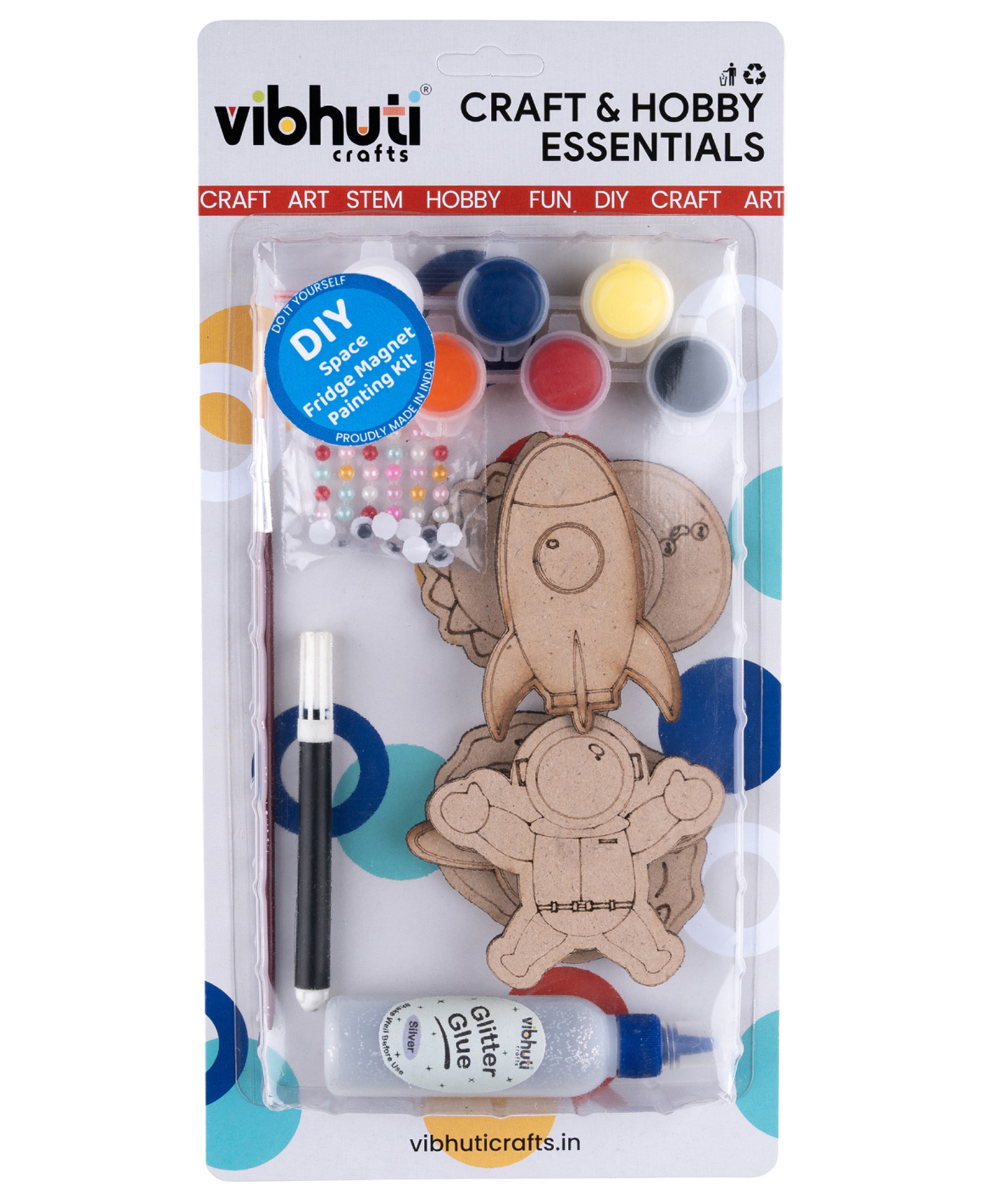 Vibhuti Crafts DIY Space Fridge Magnet KitSpace-themed Fridge Magnet Cutouts with Custom Paints, Brush & DecorationsPerfect for Kids, Personalized Space-ThemedGifts, Party Activities, and Painting Projects-picture-12