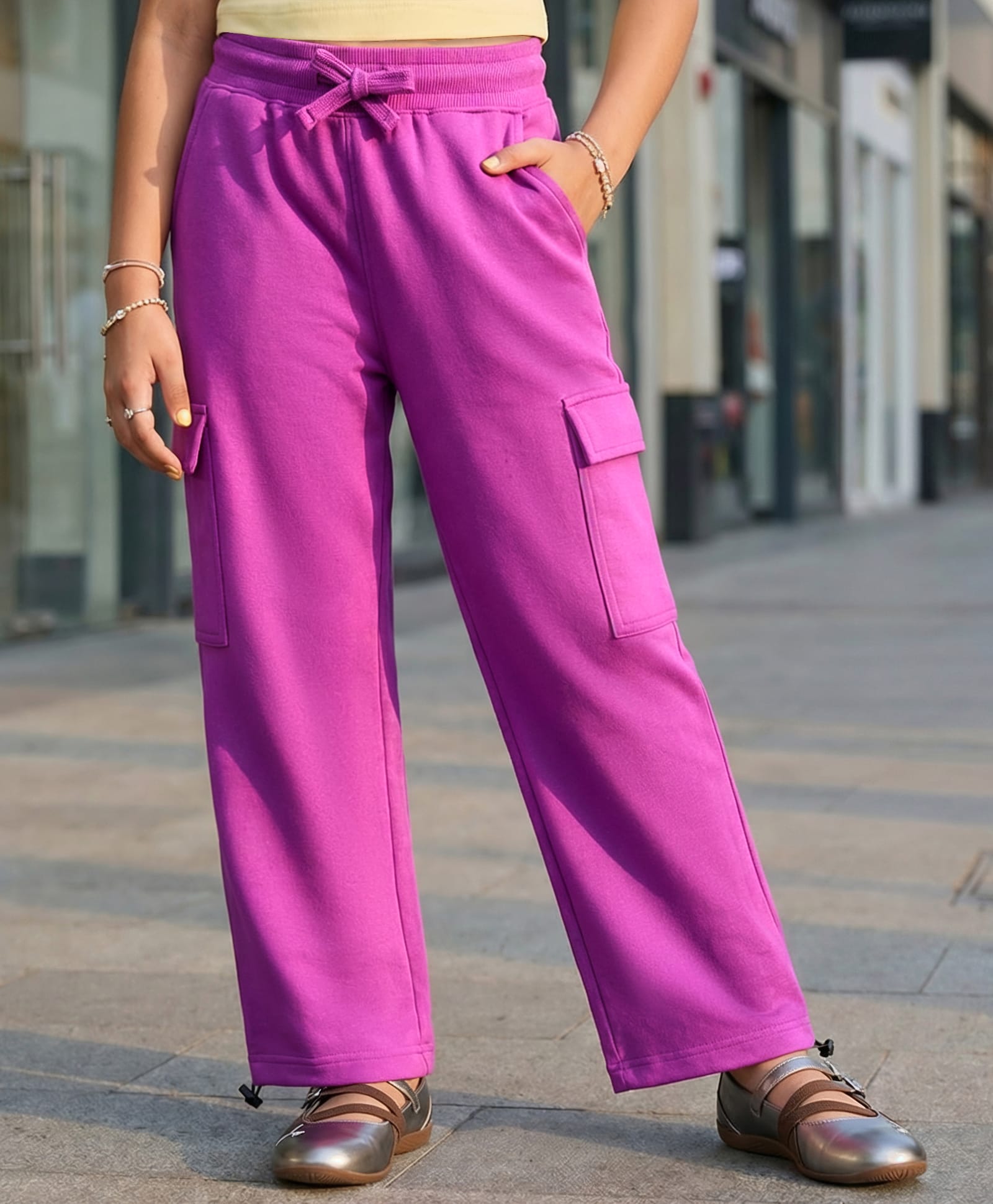 Pine Kids Knit Full Length Solid Color Lounge Pant - Fuchsia-picture-27