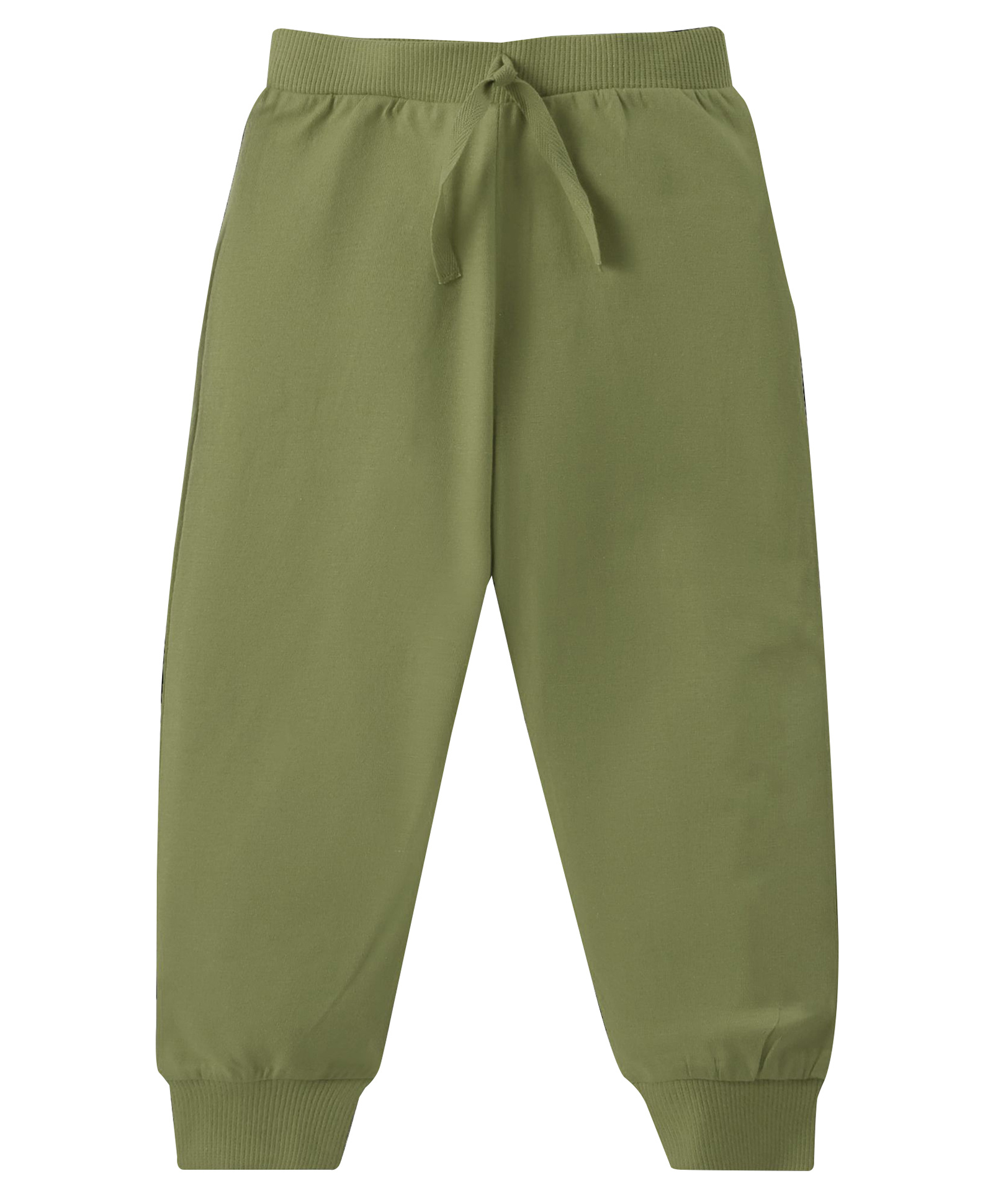 KAVEE Pure Cotton Terry Biowashed Solid Joggers - Olive Green-picture-21