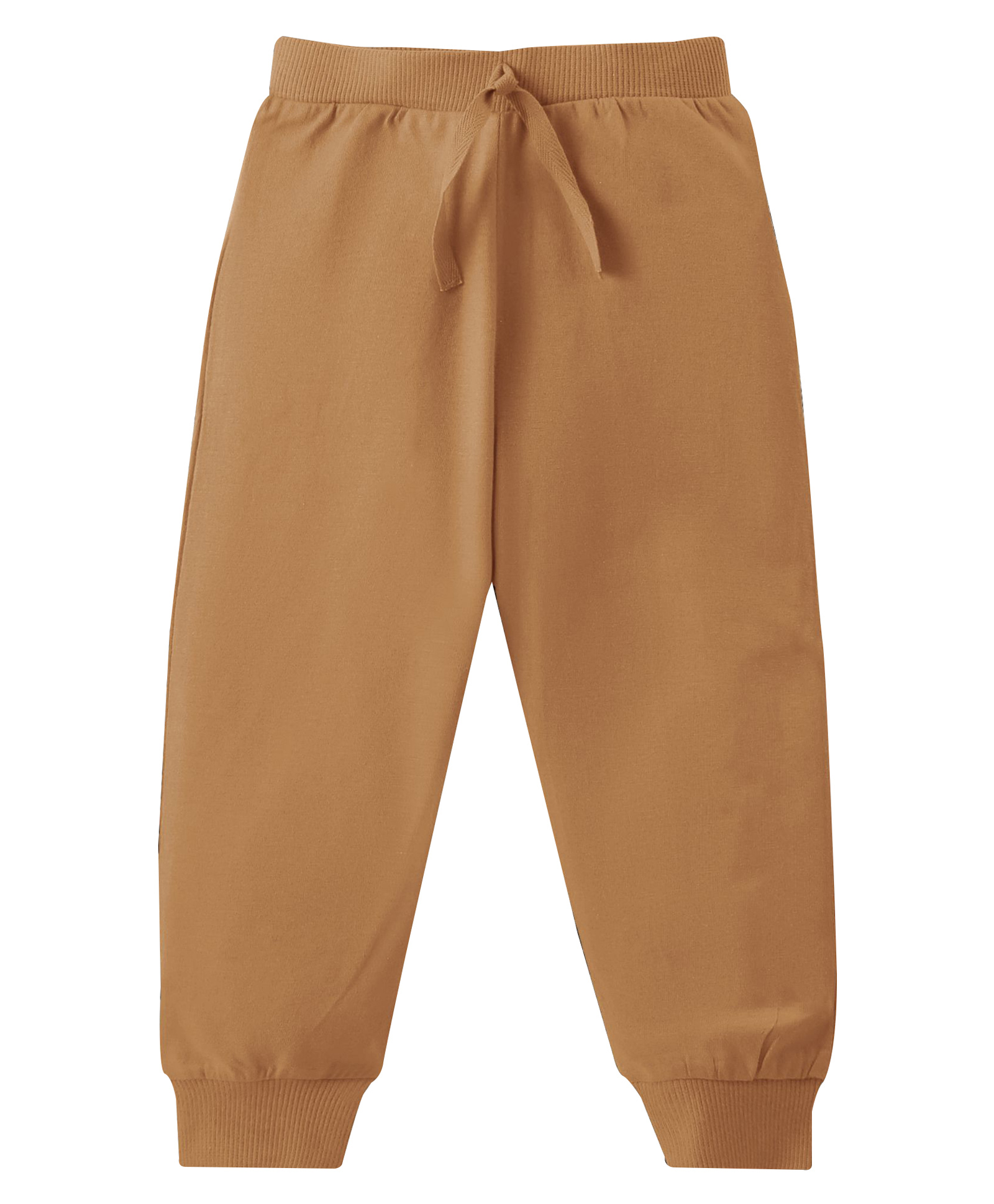 KAVEE Pure Cotton Terry Biowashed Solid Joggers - Brown-picture-19