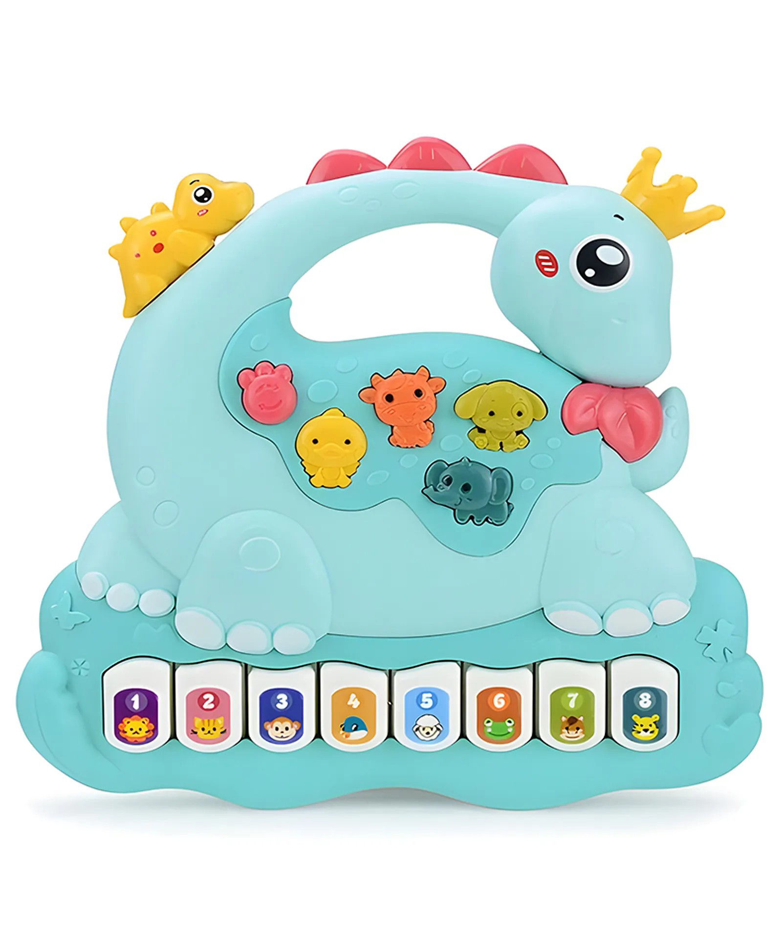 AKN TOYS Dinosaur Piano Music Light Up Toys For Boys Girls Infant Toys,Interactive Piano Keyboard Toys Baby Christmas Birthday Gifts - PACK OF 1 - COLOR MAY VARY-image-46