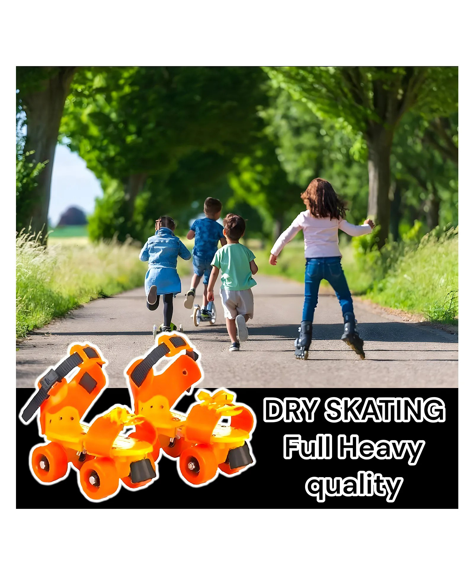 AKN TOYS Adjustable Roller Skates Indoor/Outdoor Quad Dry for Girls and Boys- PACK OF 1- COLOR MAY VARY-image-16