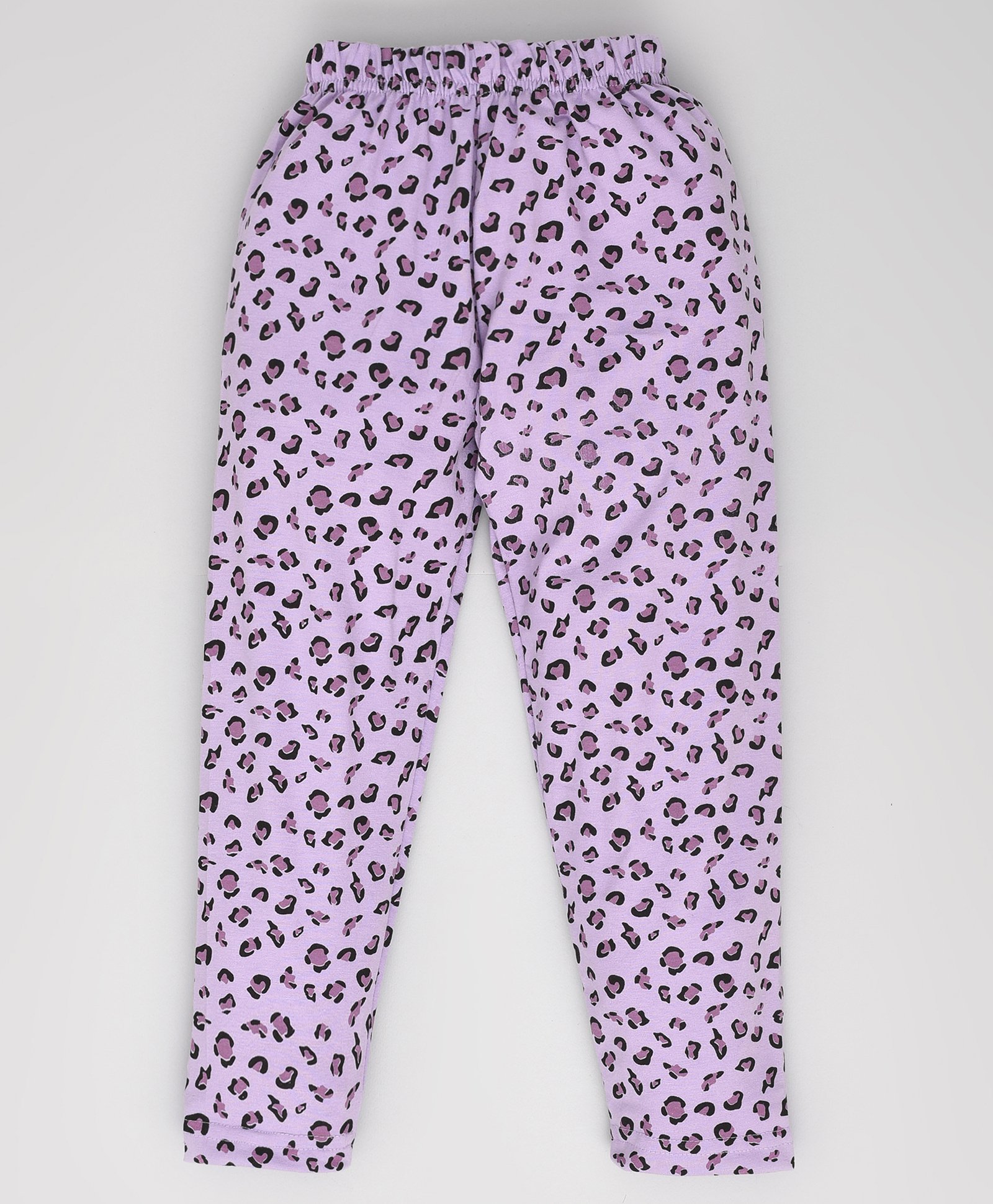 hrit Kiwi Cotton Blend Leopard Printed Lounge Pants - Purple-picture-10