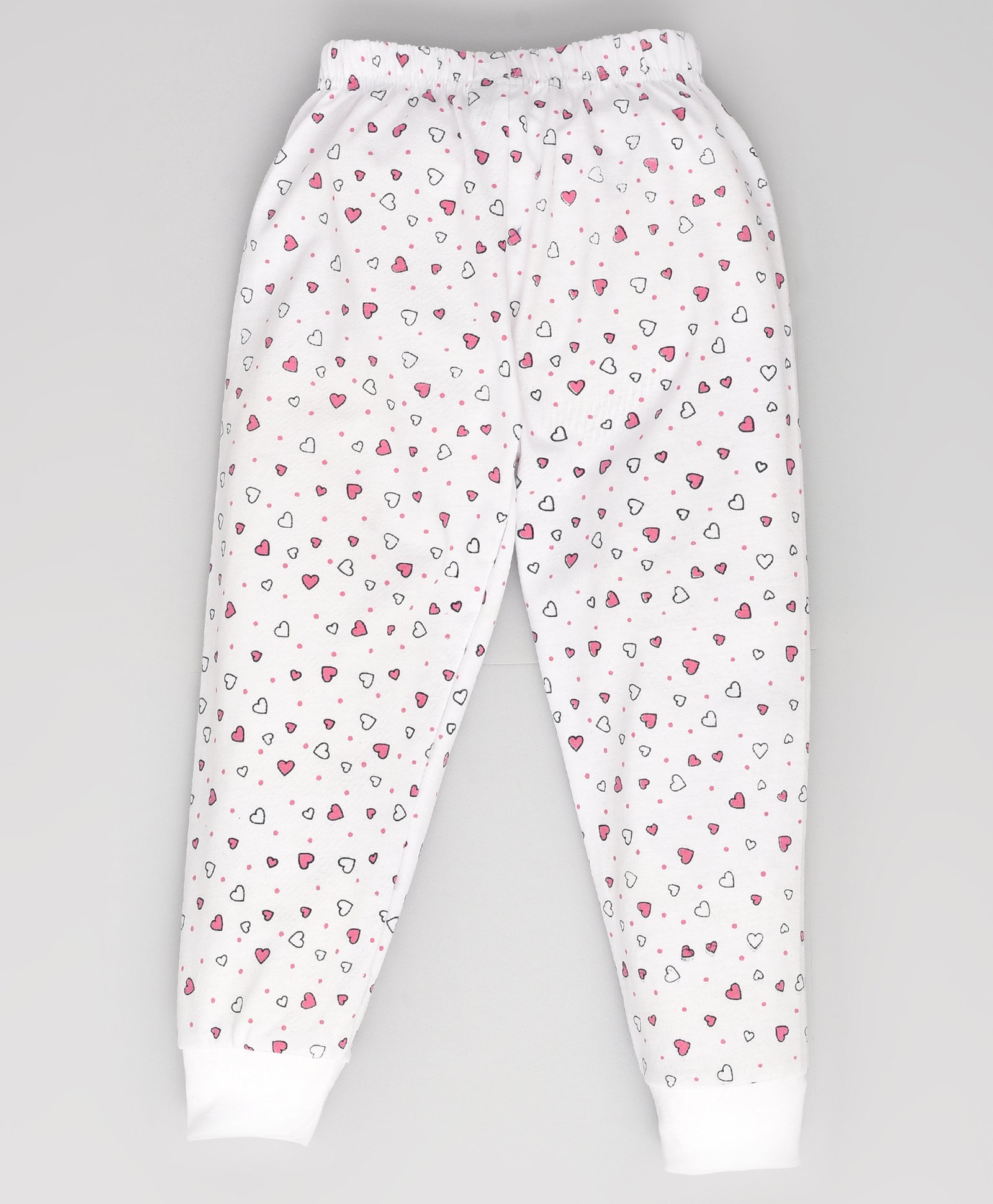 hrit Kiwi Cotton Blend Hearts & Polka Dots Printed Joggers - White-picture-36